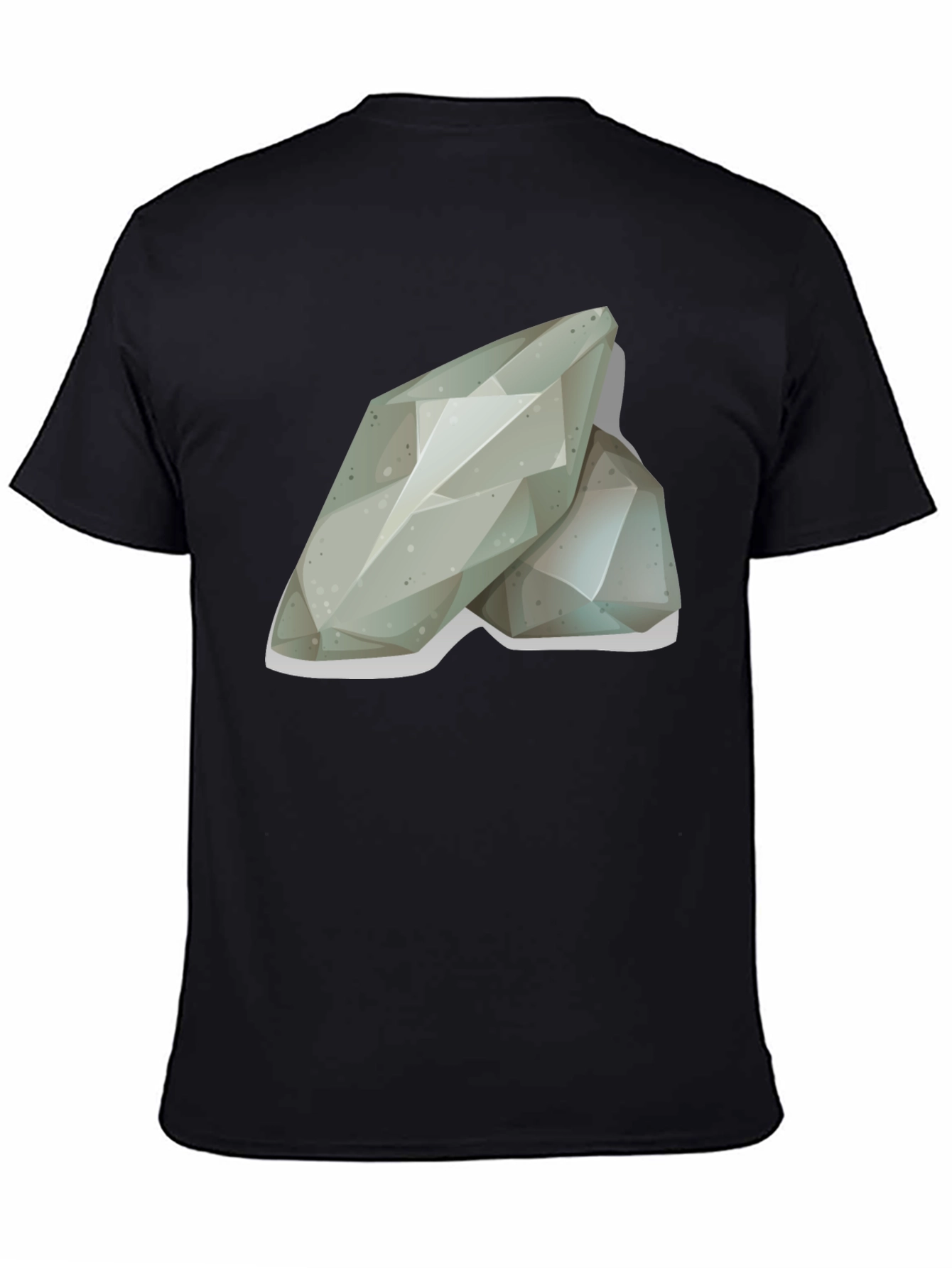 Abstract Geometric Stone Graphic Tee - Black