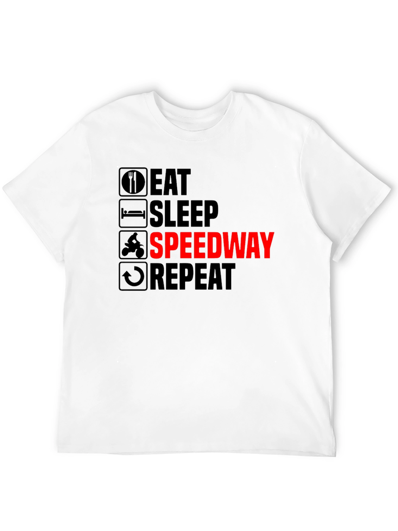 Eat Sleep Speedway Repeat Black Graphic T-Shirt