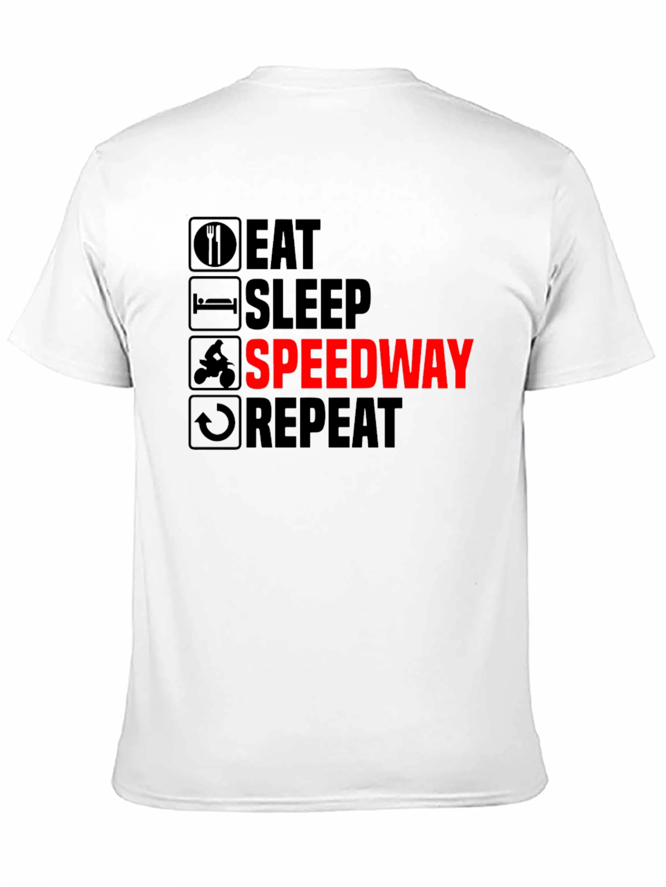Eat Sleep Speedway Repeat Black Graphic T-Shirt