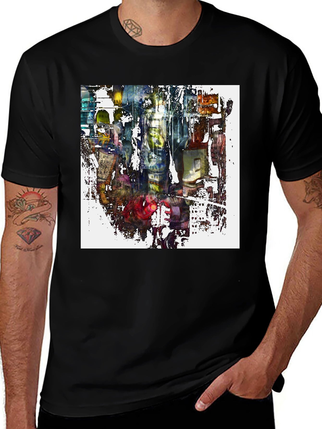 Abstract Cityscape Graphic Print Tee