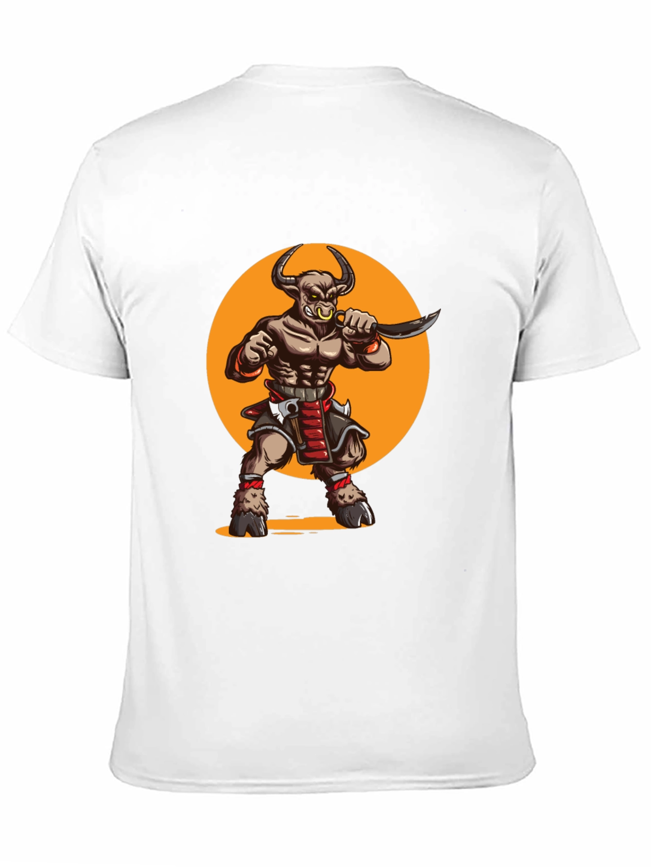 Minotaur Warrior Graphic Tee - Black Cotton Shirt