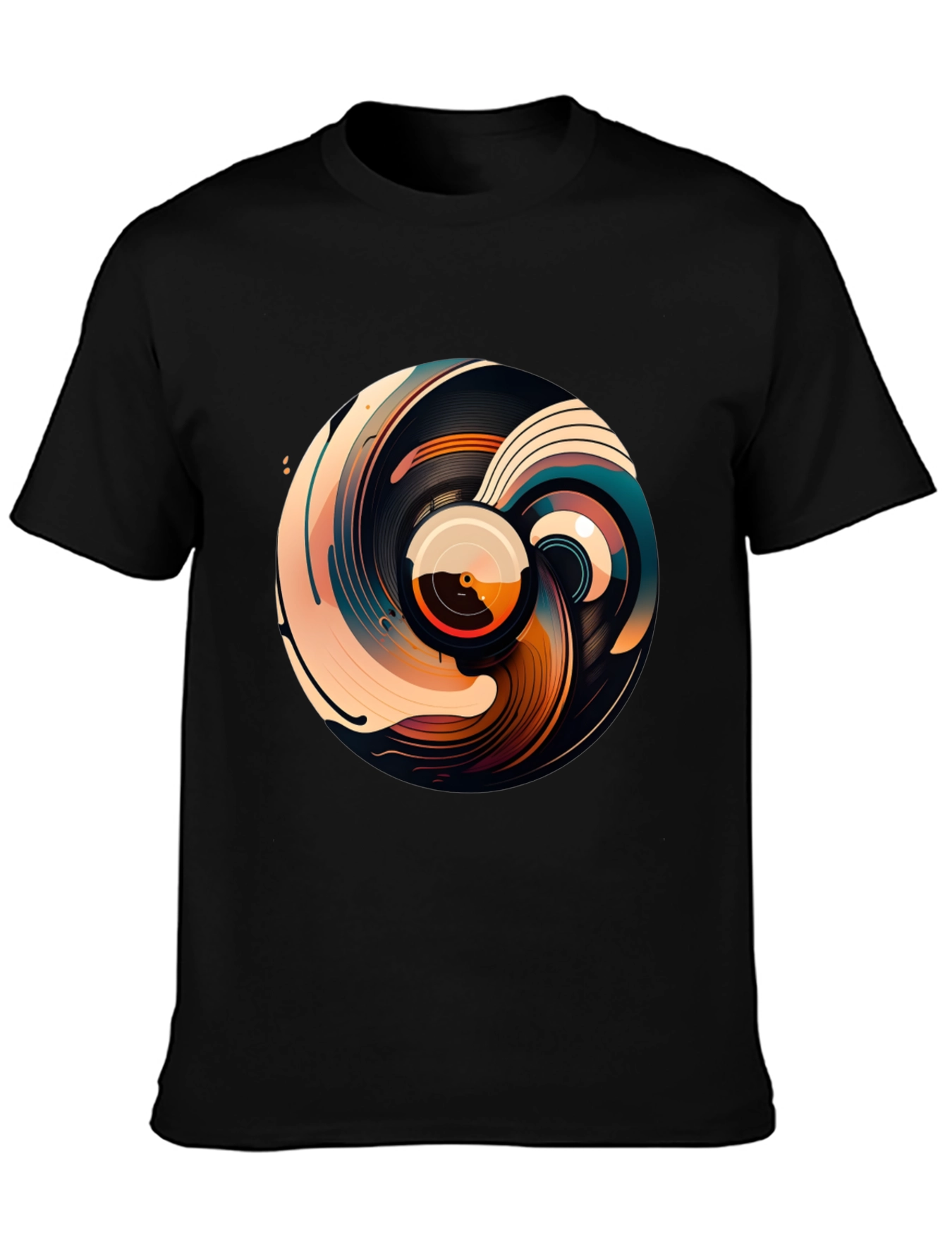 Abstract Vinyl Record Graphic T-Shirt