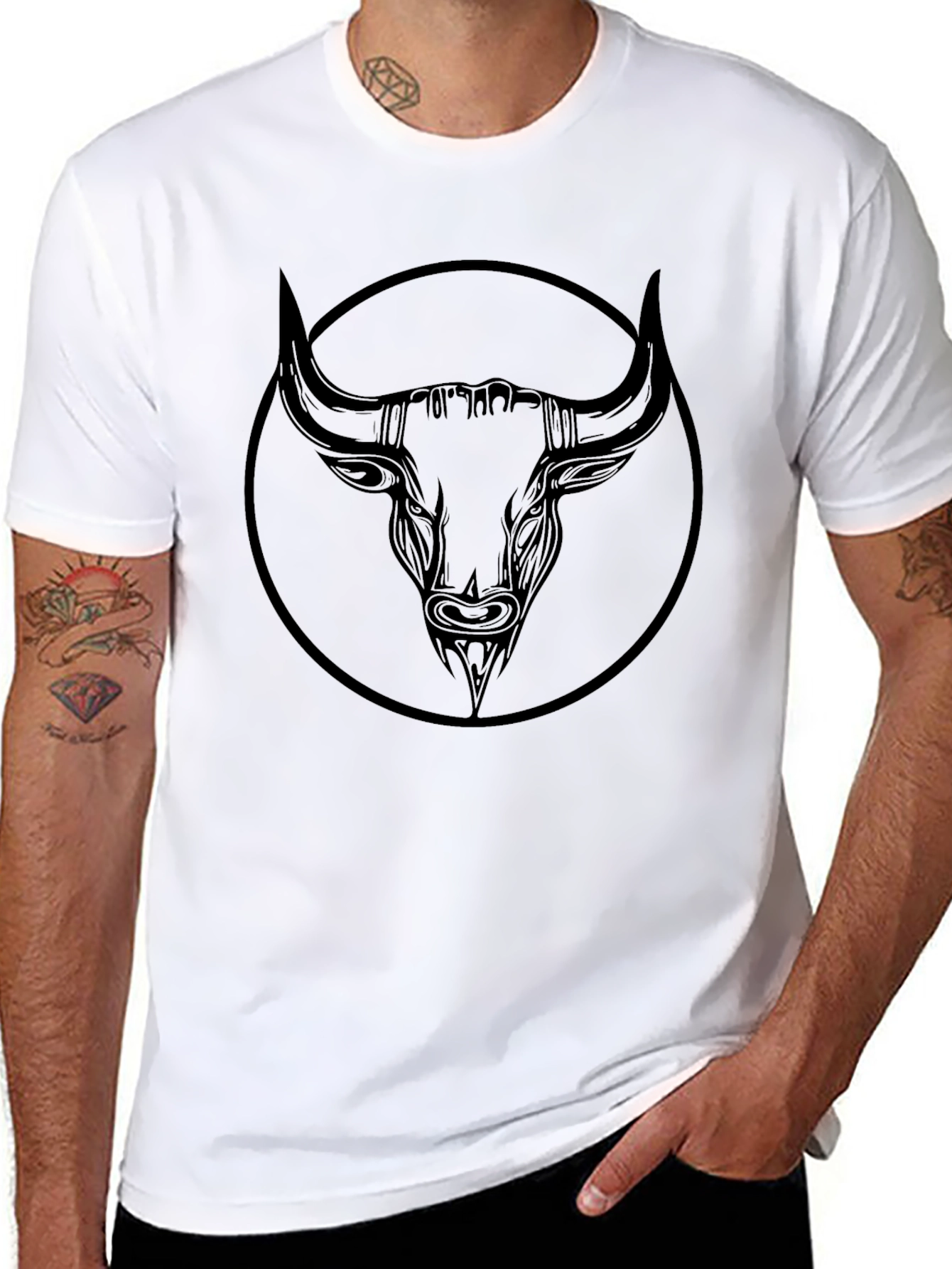 Black Bull Graphic Tee - Mens Casual Shirt