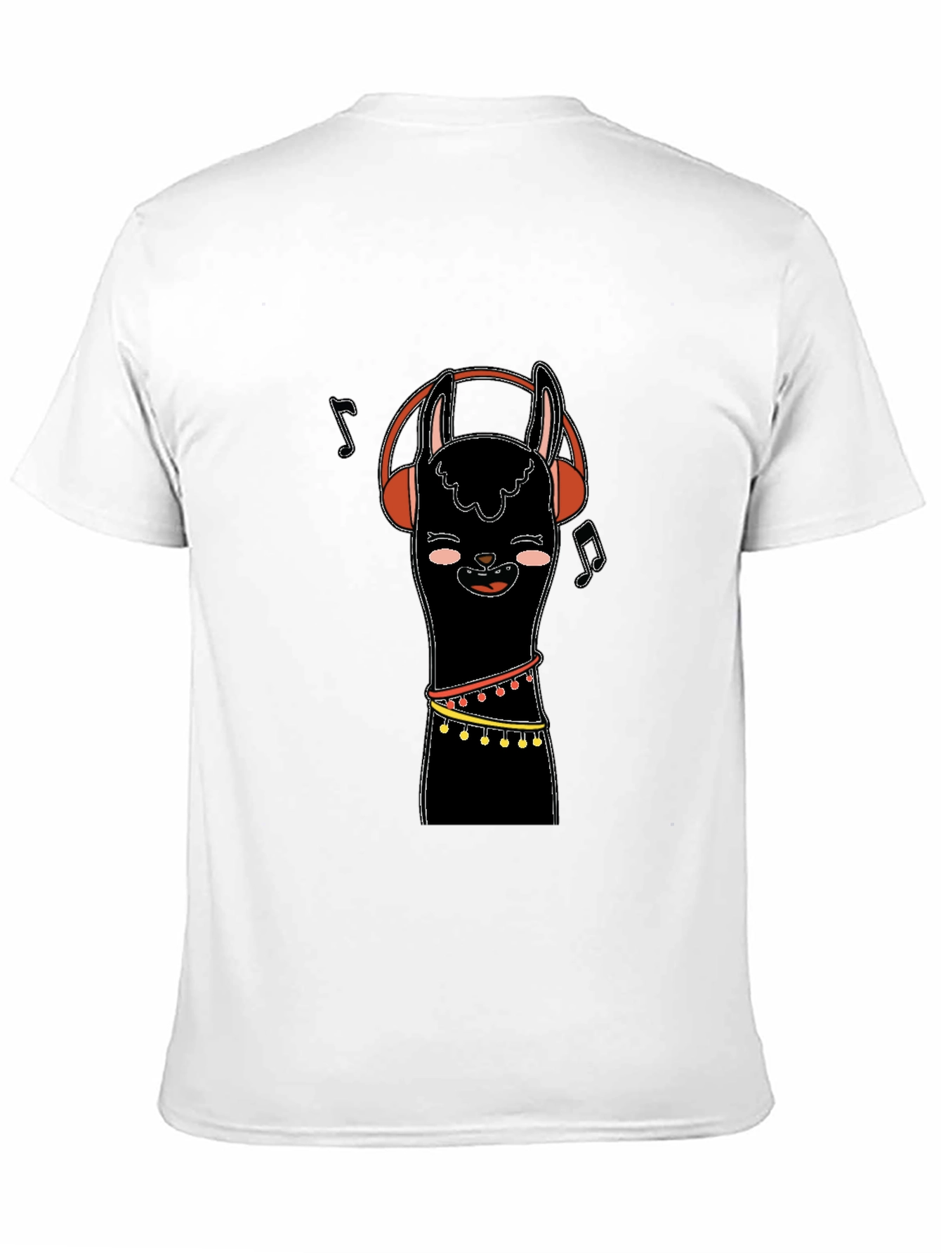 Llama Headphones Black Graphic Tee