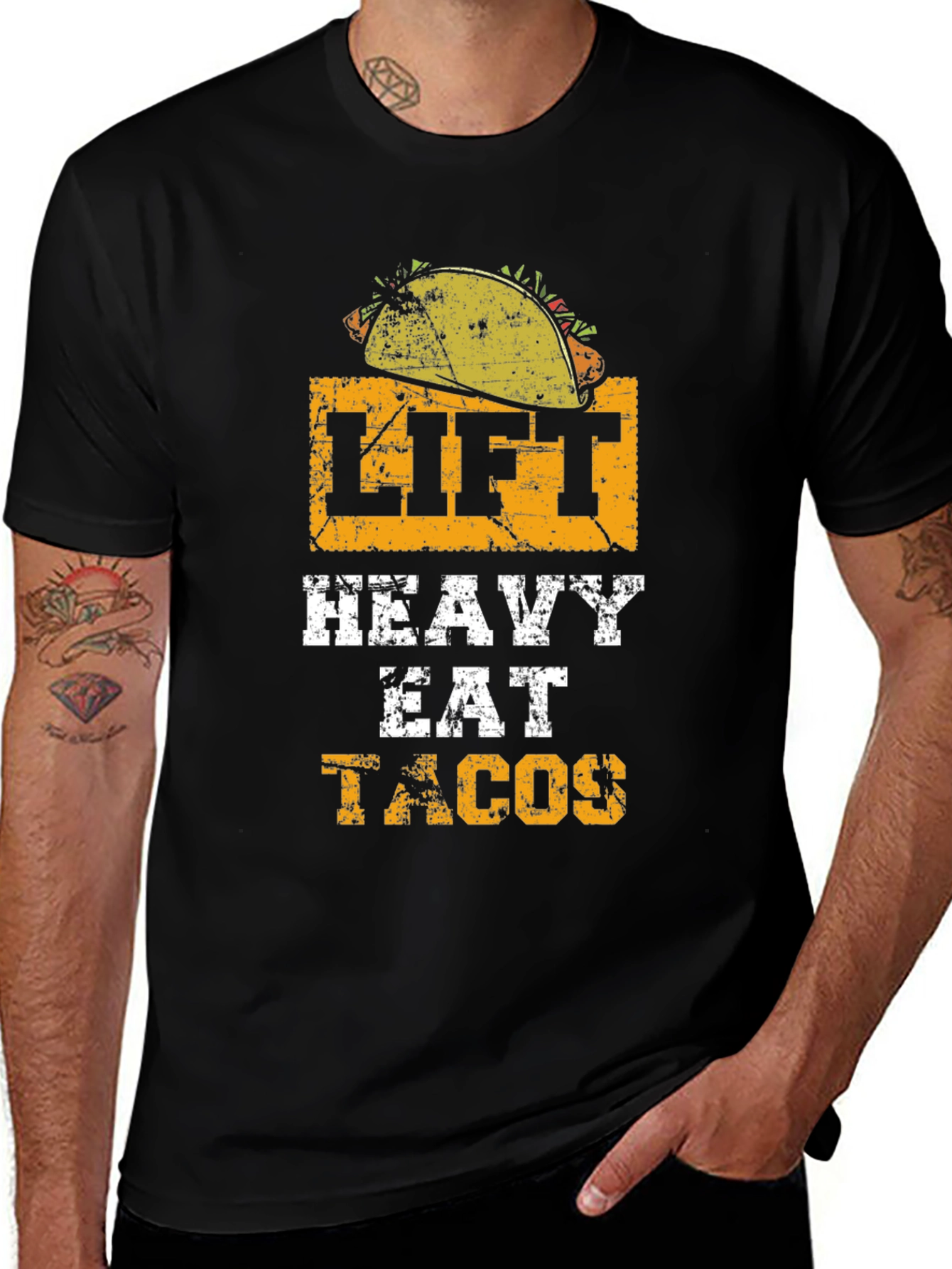 Lift Heavy Eat Tacos Graphic T-Shirt