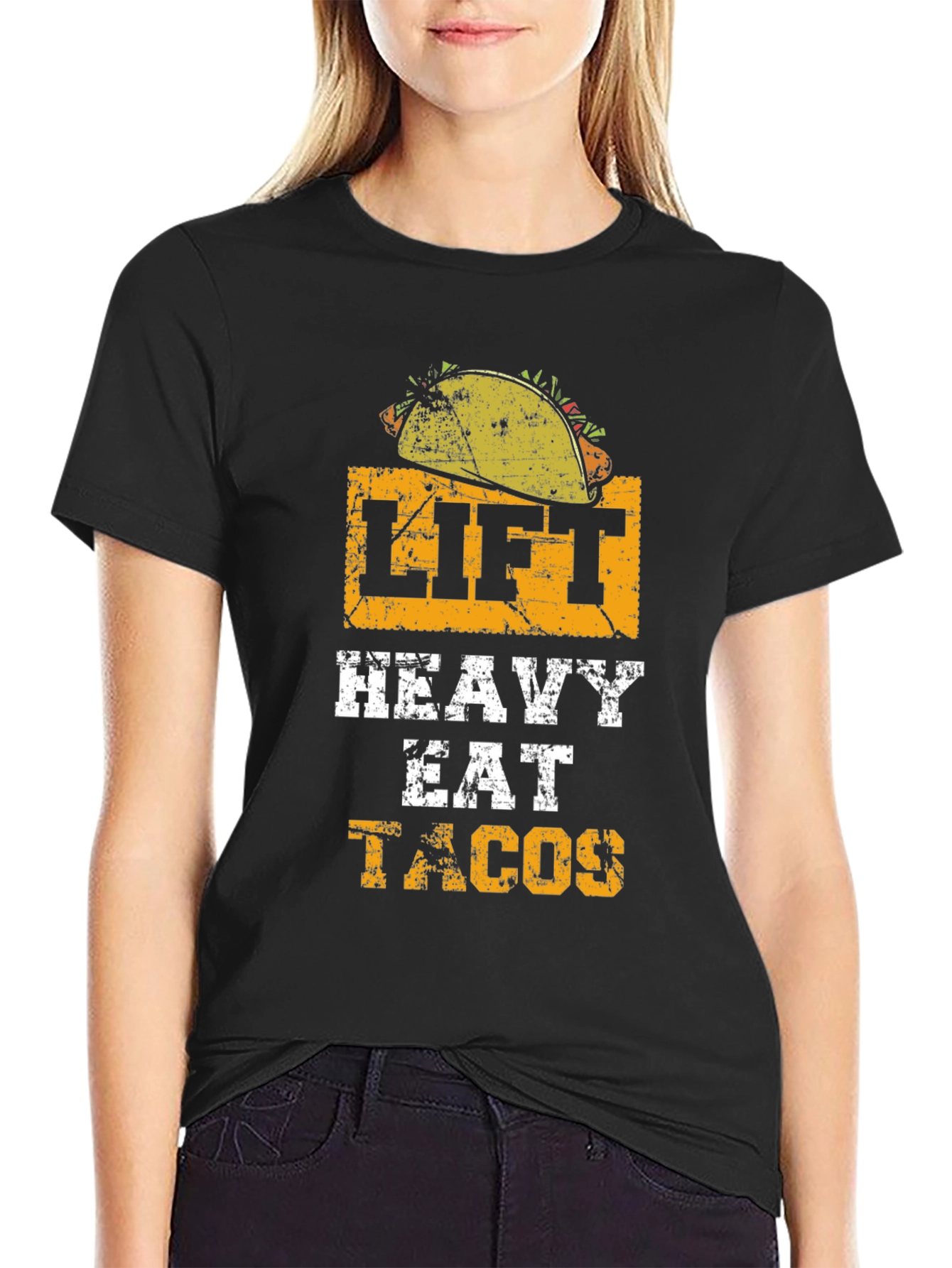 Lift Heavy Eat Tacos Graphic T-Shirt
