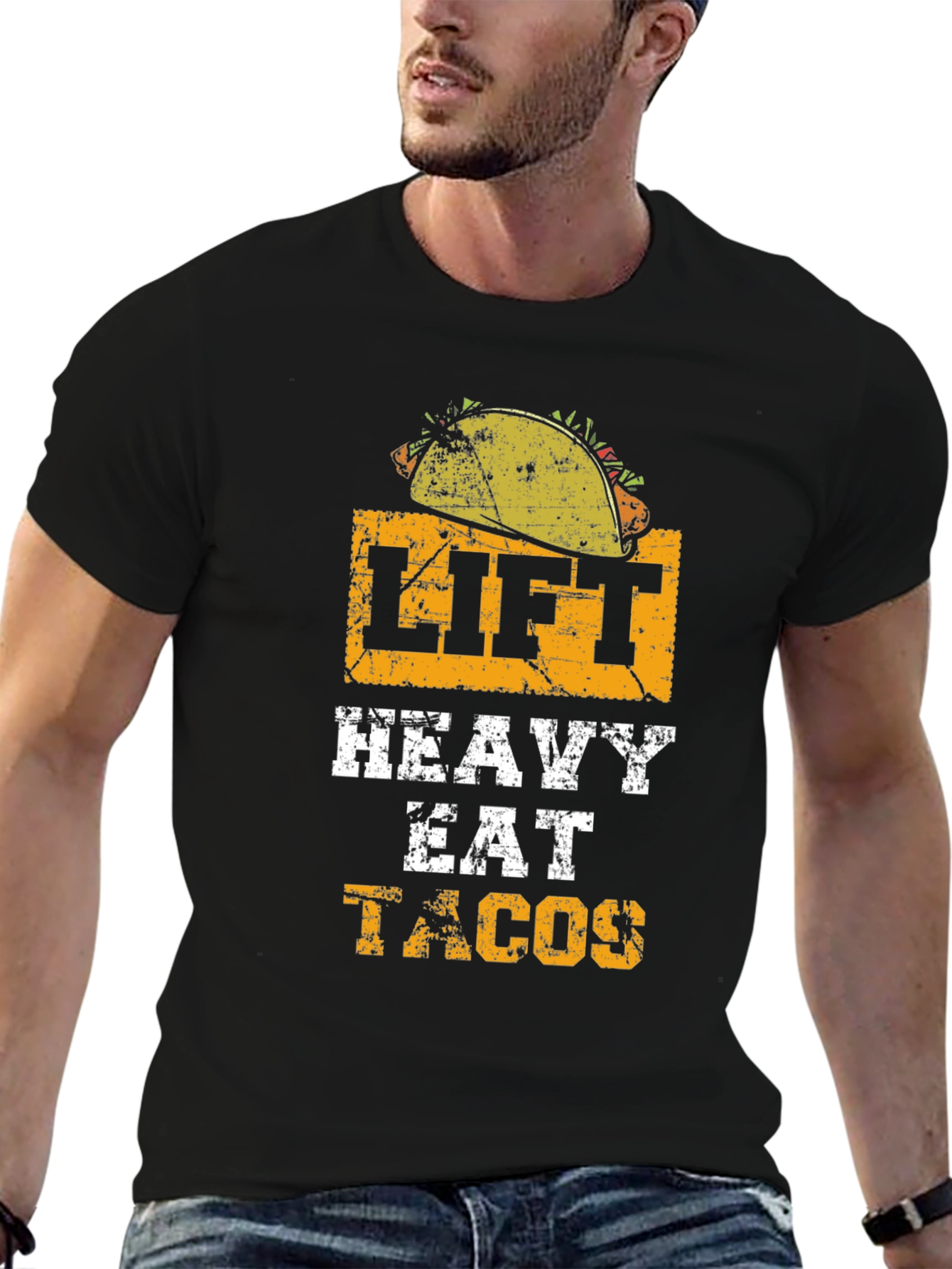 Lift Heavy Eat Tacos Graphic T-Shirt