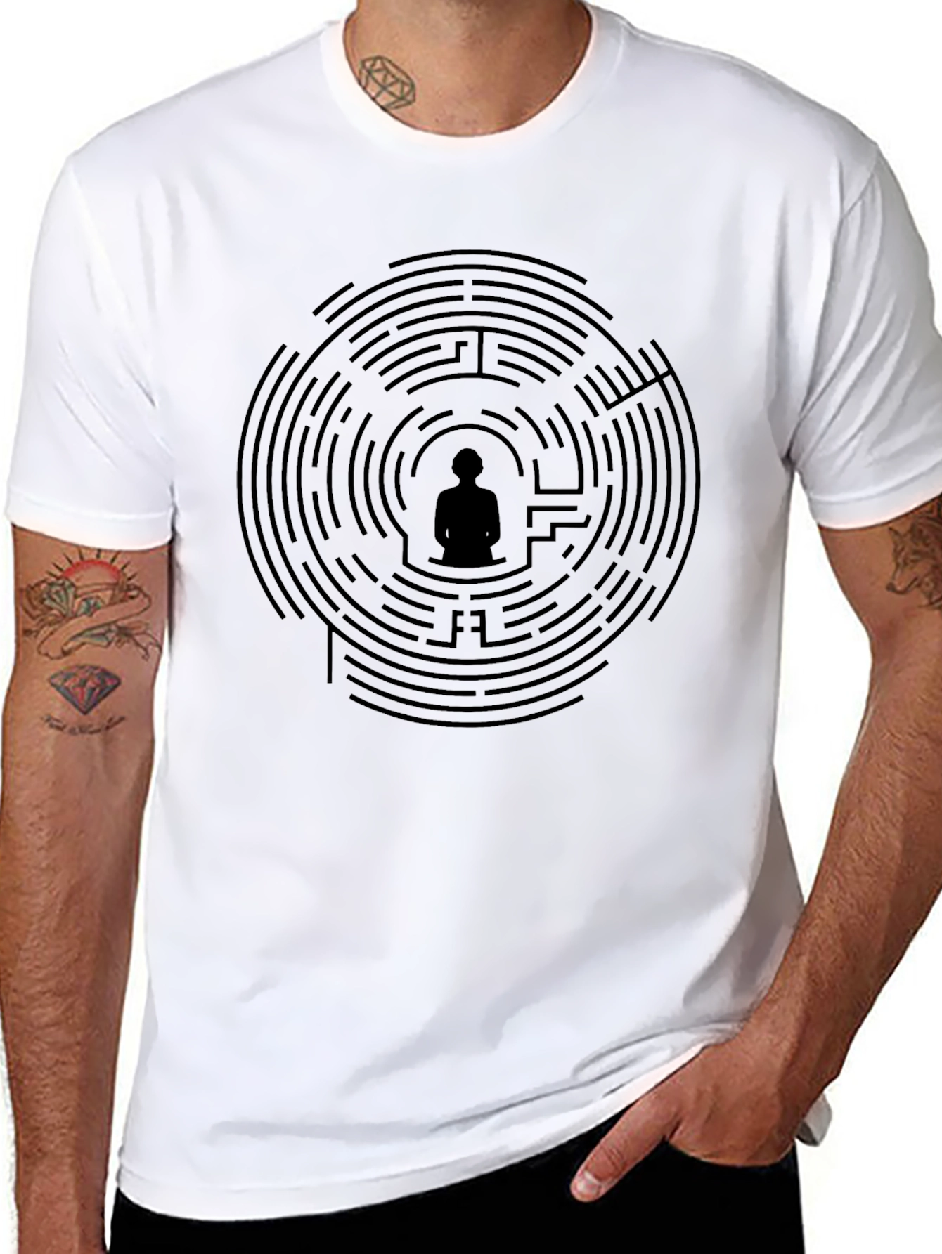 Maze Meditation Black T-Shirt