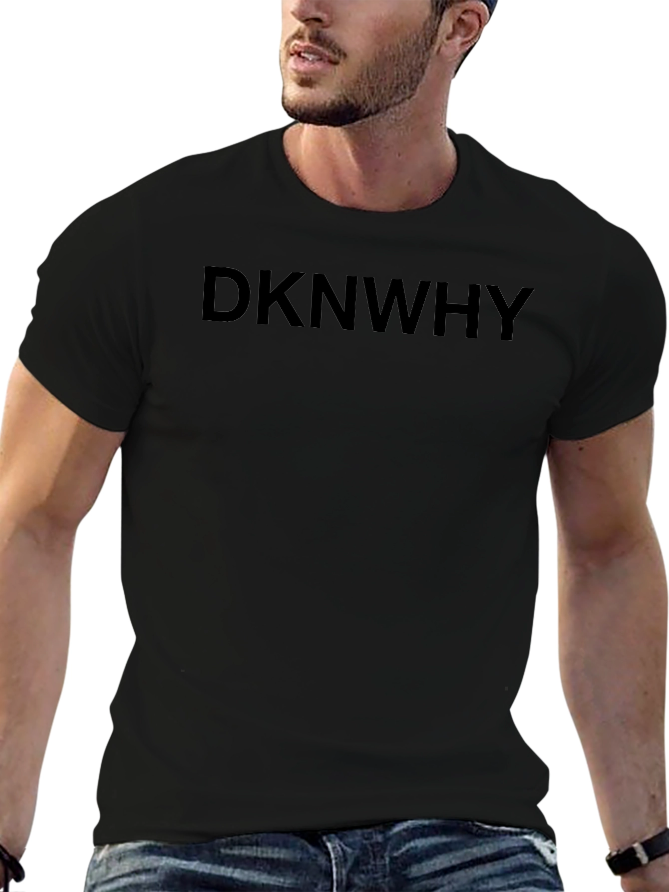 DKNWHY Black Graphic Tee - Casual Comfort