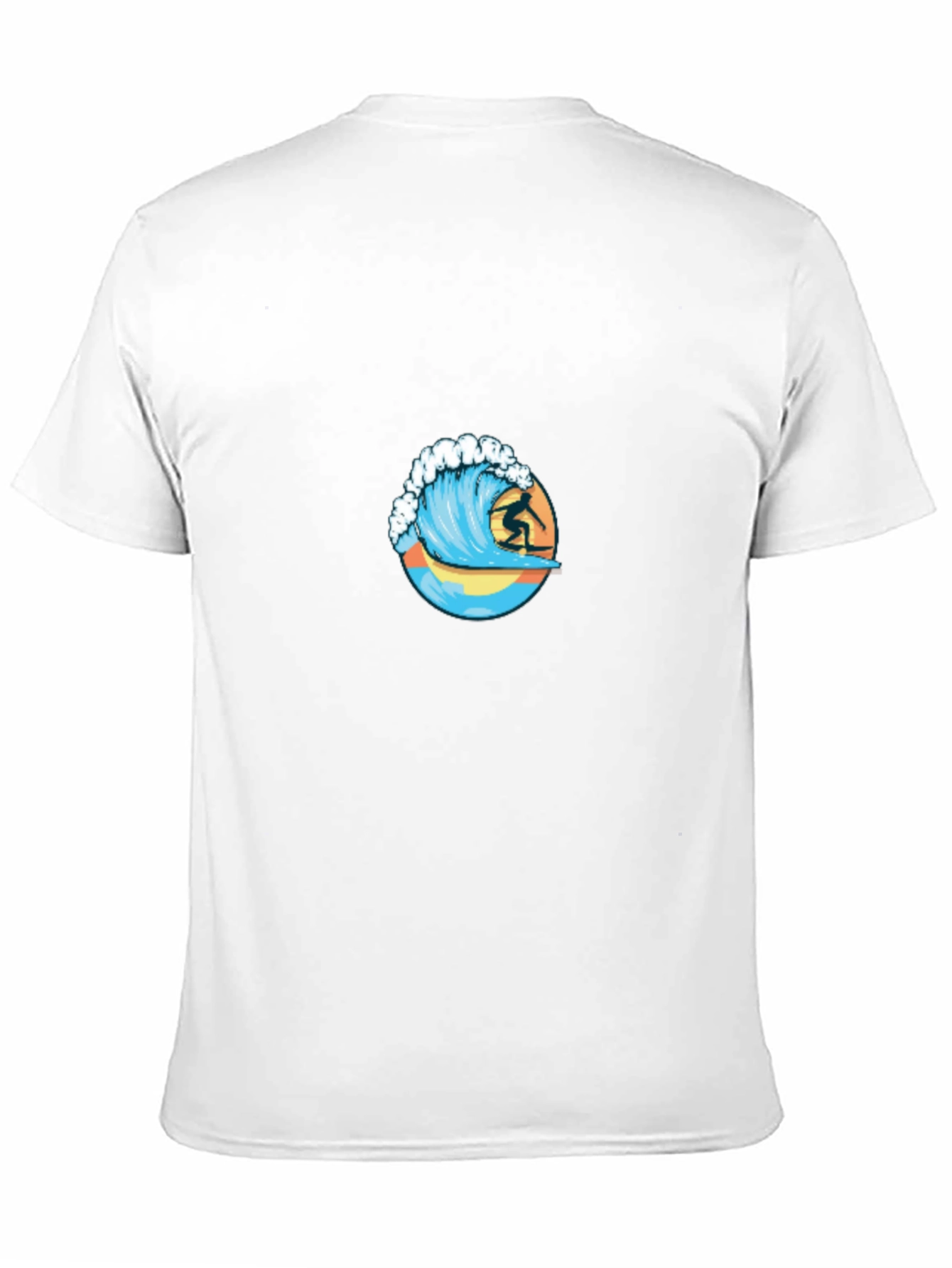Surfing Wave Graphic Tee - Black Cotton T-Shirt