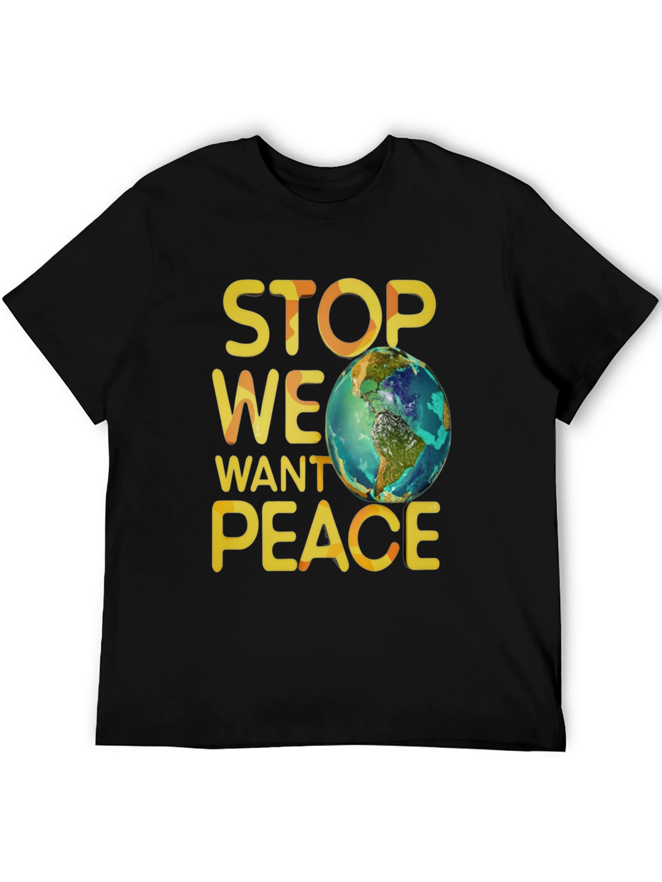 Stop We Want Peace T-Shirt - Earth Graphic