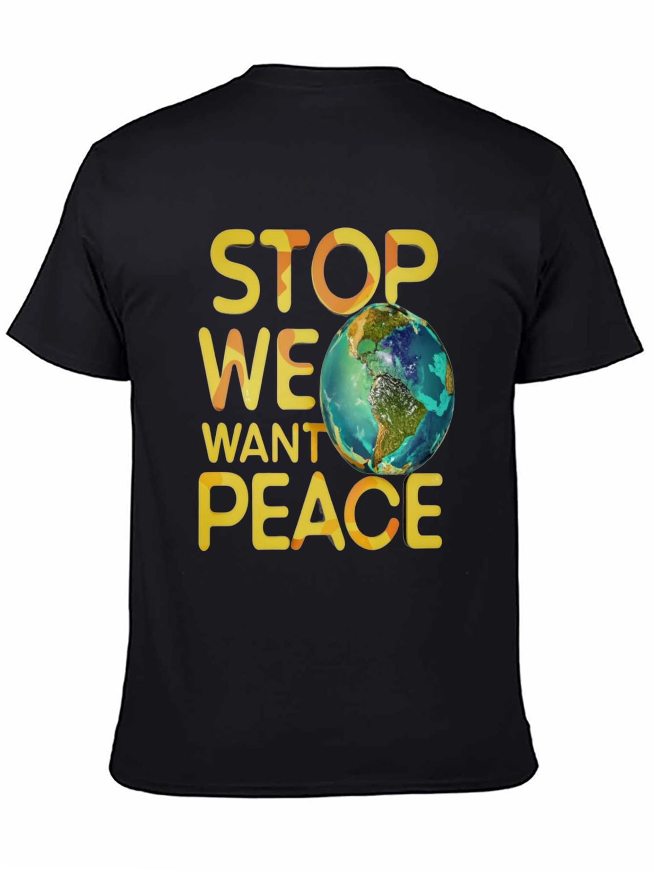 Stop We Want Peace T-Shirt - Earth Graphic