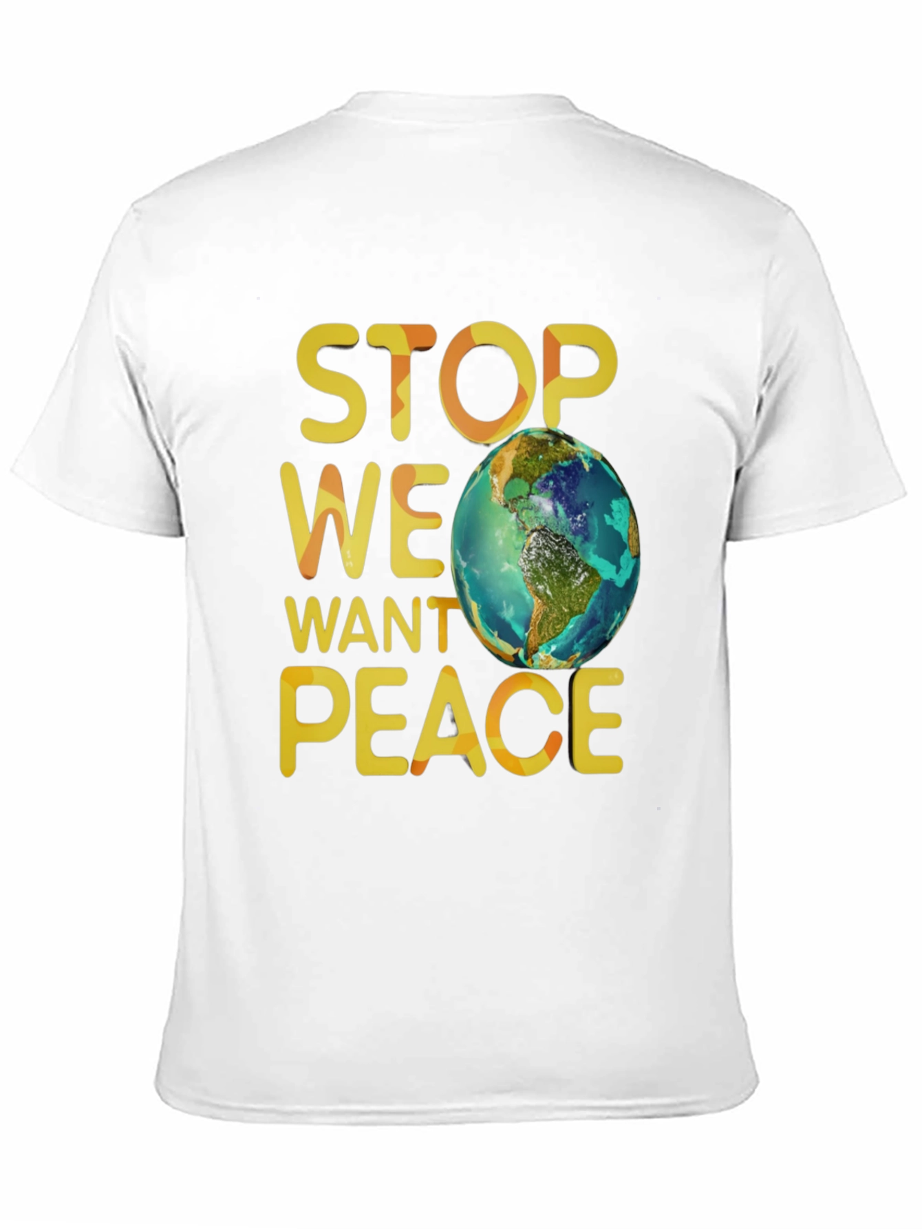 Stop We Want Peace T-Shirt - Earth Graphic