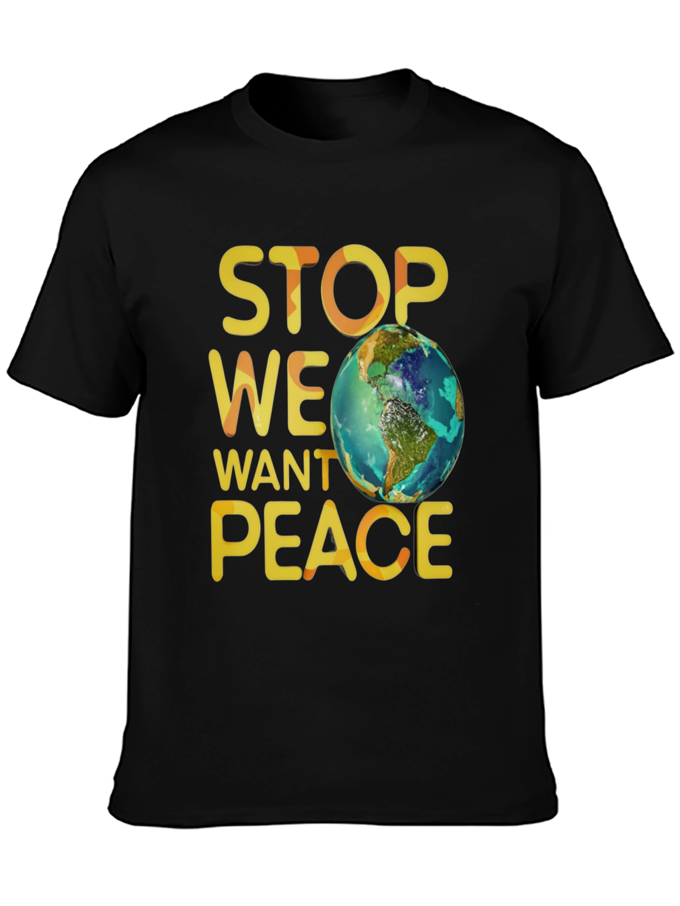 Stop We Want Peace T-Shirt - Earth Graphic