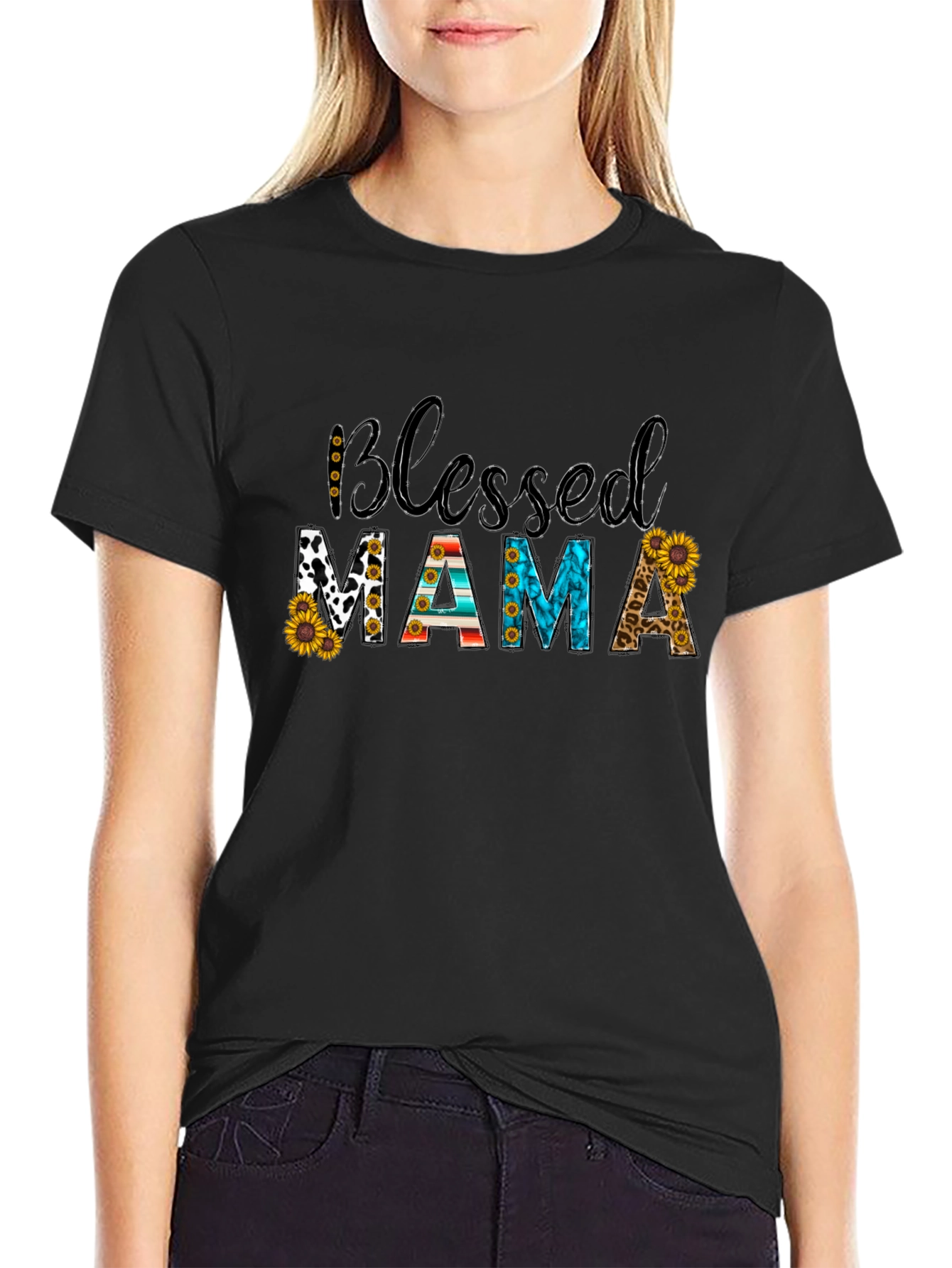 Blessed Mama T-Shirt - Black