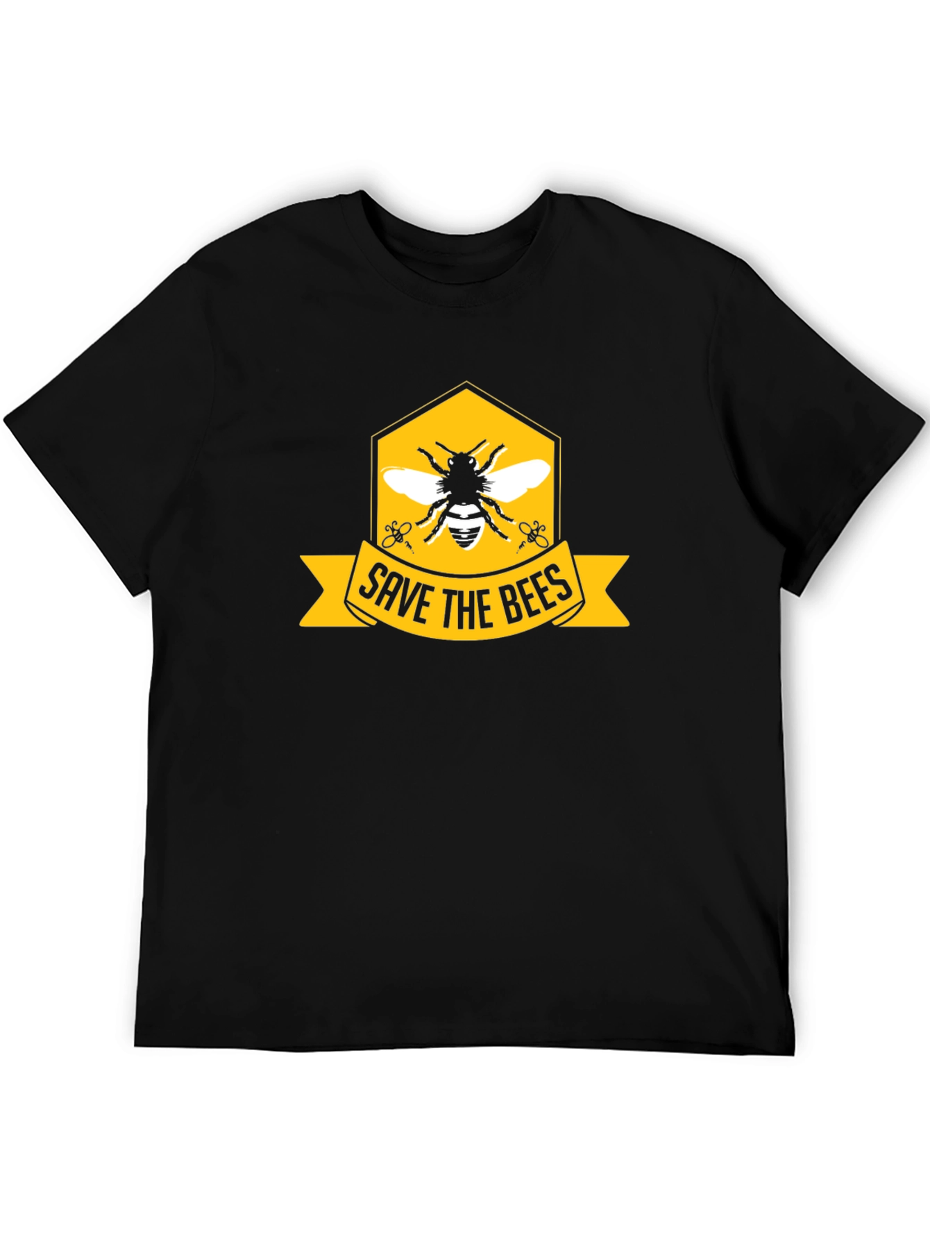 Save The Bees Graphic Tee - Black Cotton T-Shirt