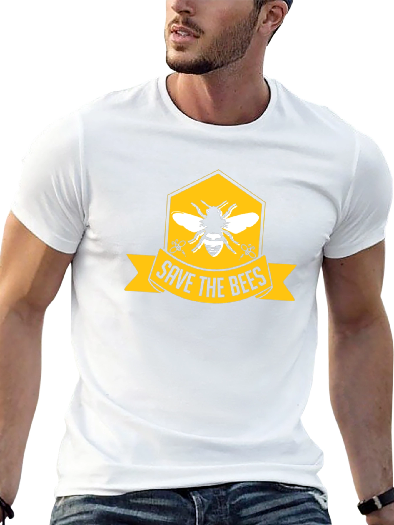 Save The Bees Graphic Tee - Black Cotton T-Shirt