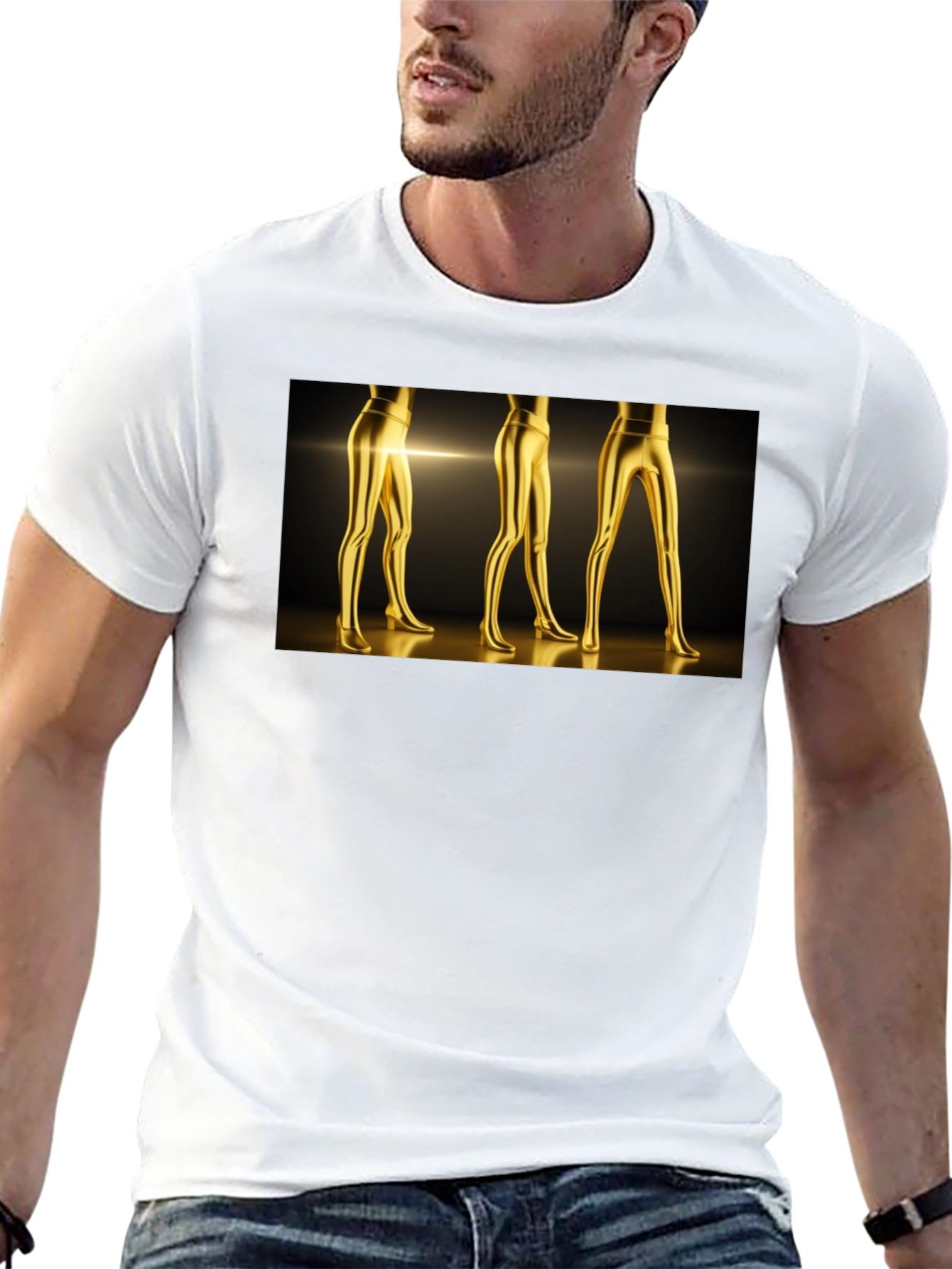 Golden Legs Graphic Tee - Bold Fashion