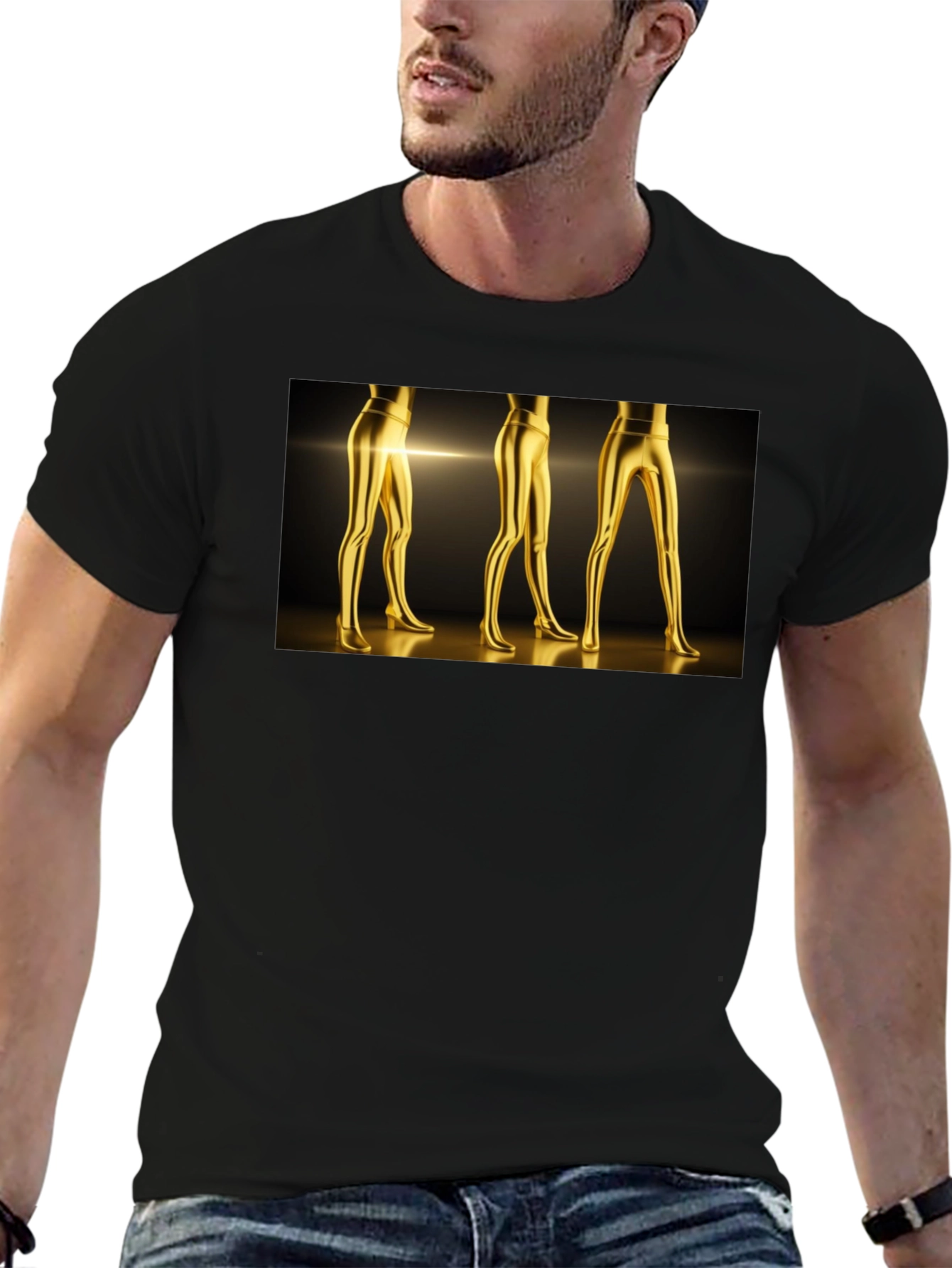 Golden Legs Graphic Tee - Bold Fashion