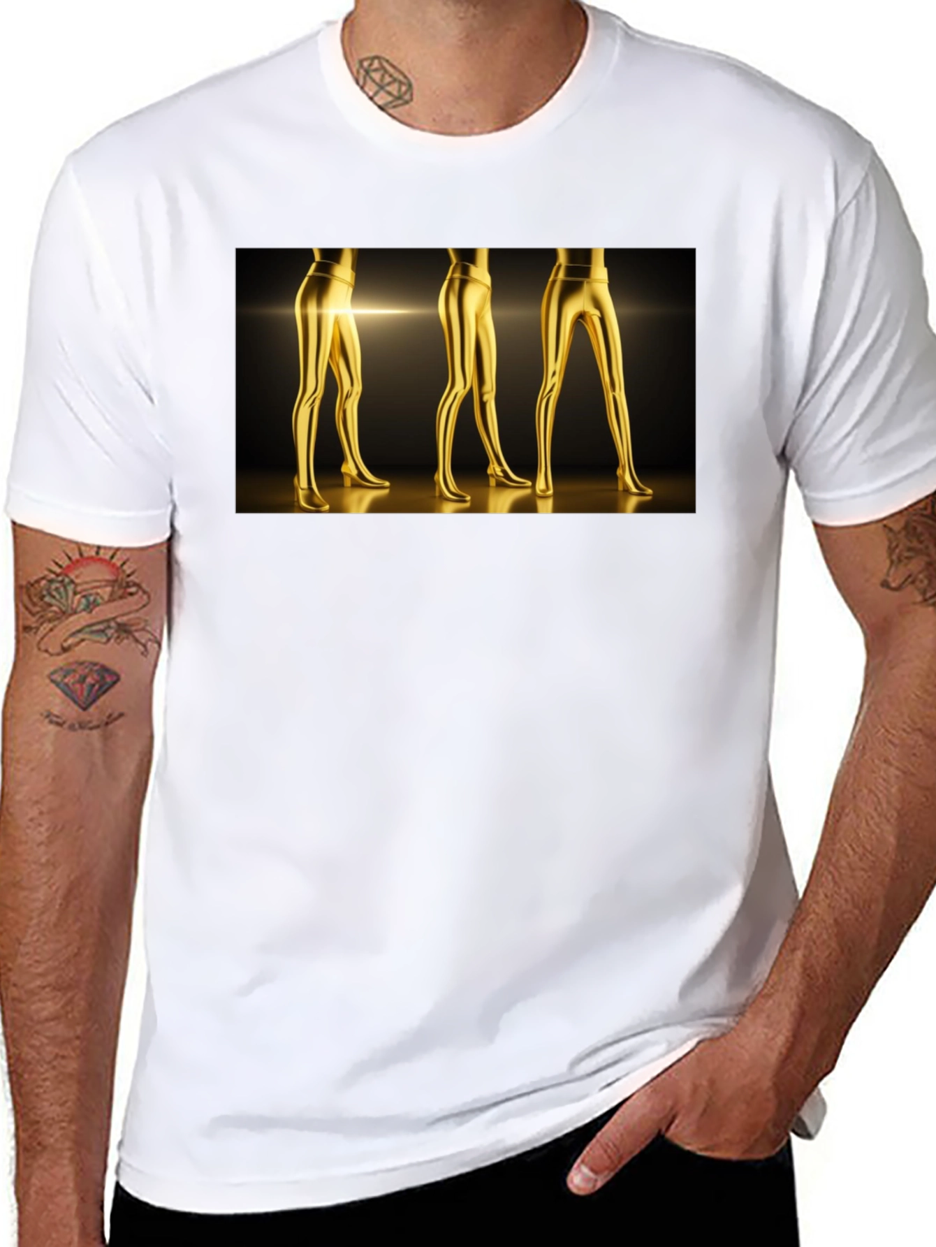 Golden Legs Graphic Tee - Bold Fashion