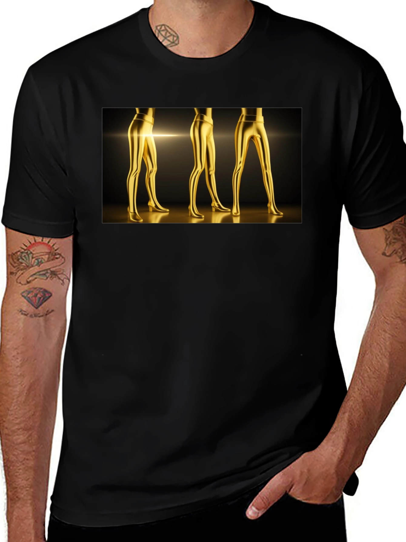 Golden Legs Graphic Tee - Bold Fashion
