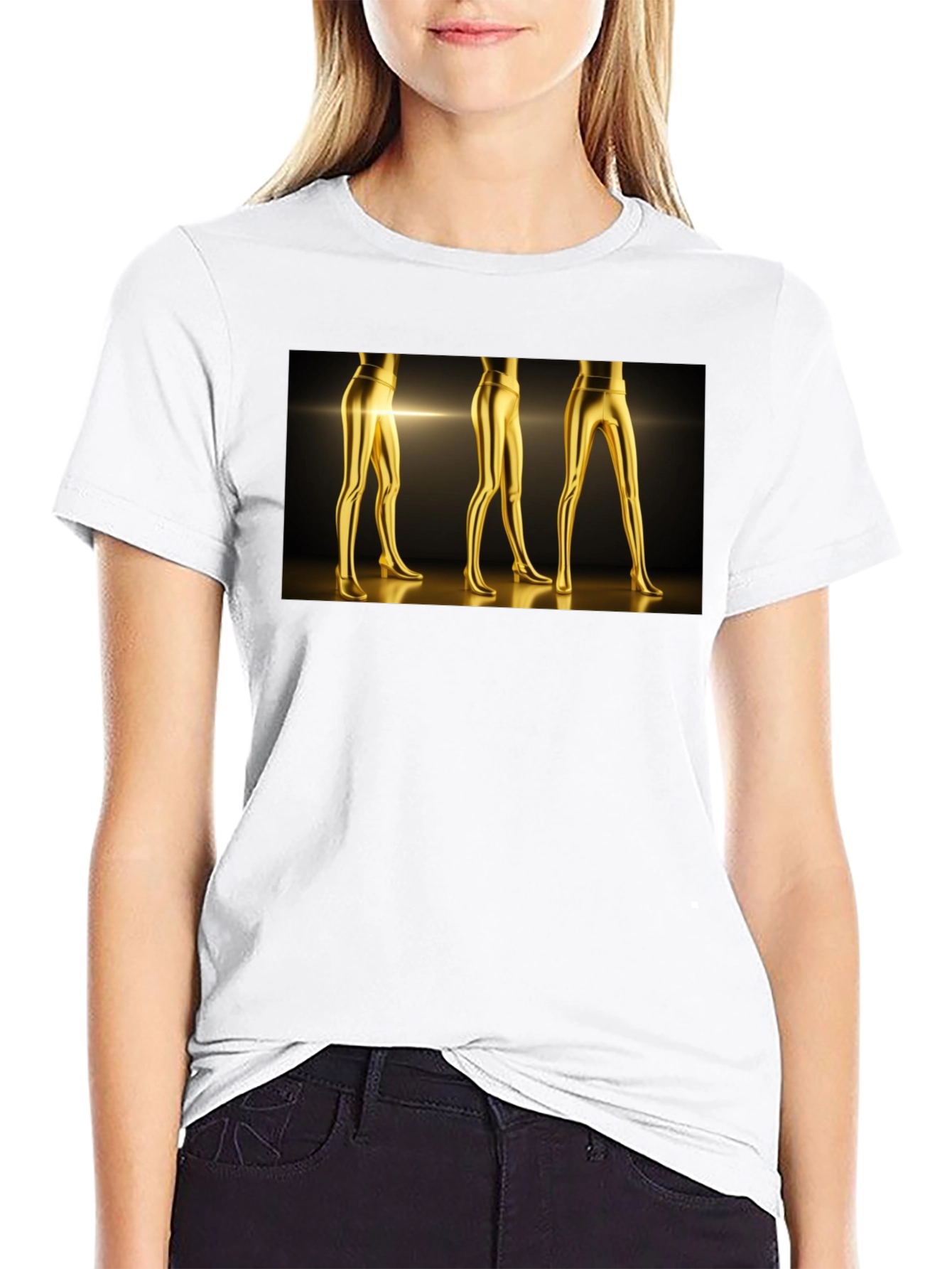 Golden Legs Graphic Tee - Bold Fashion