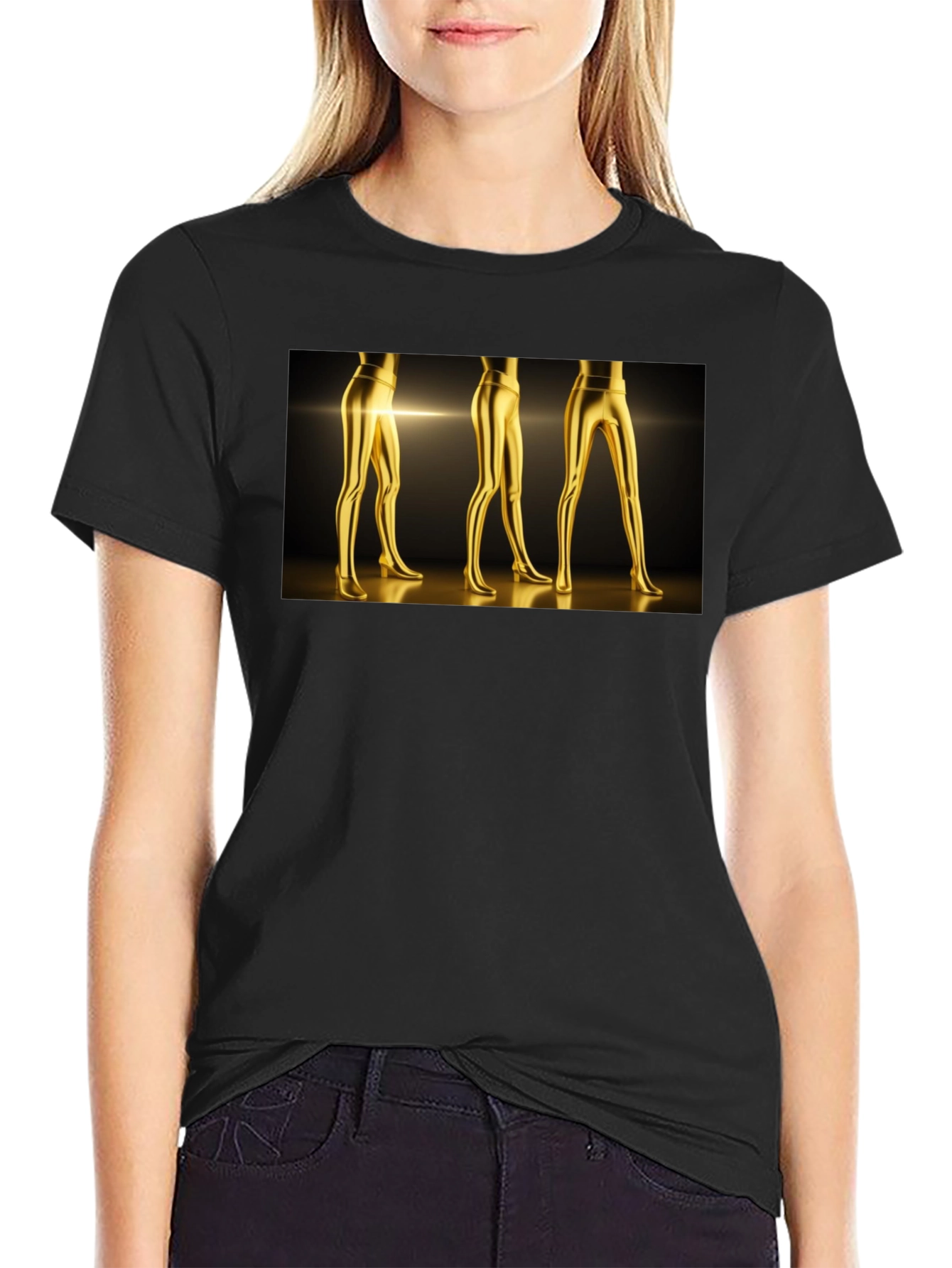 Golden Legs Graphic Tee - Bold Fashion
