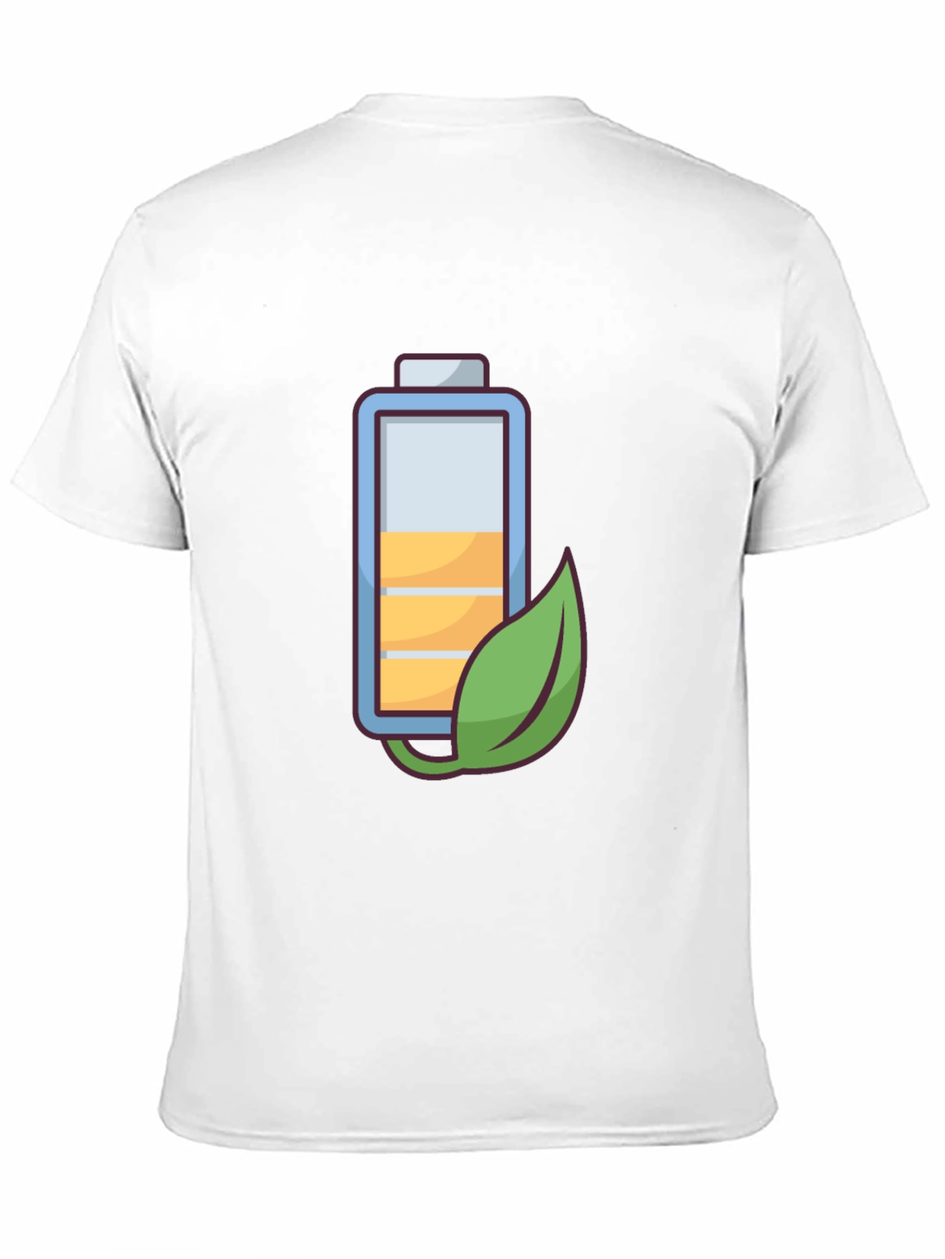 Eco-Friendly Battery Graphic Tee - Black Cotton Blend