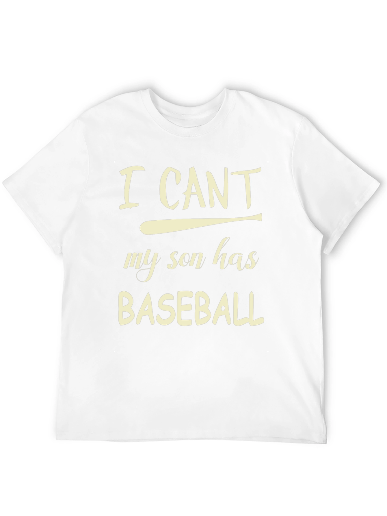 I Cant My Son Has Baseball Black T-Shirt