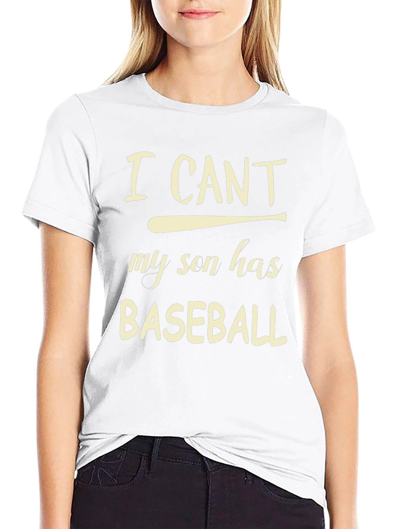 I Cant My Son Has Baseball Black T-Shirt