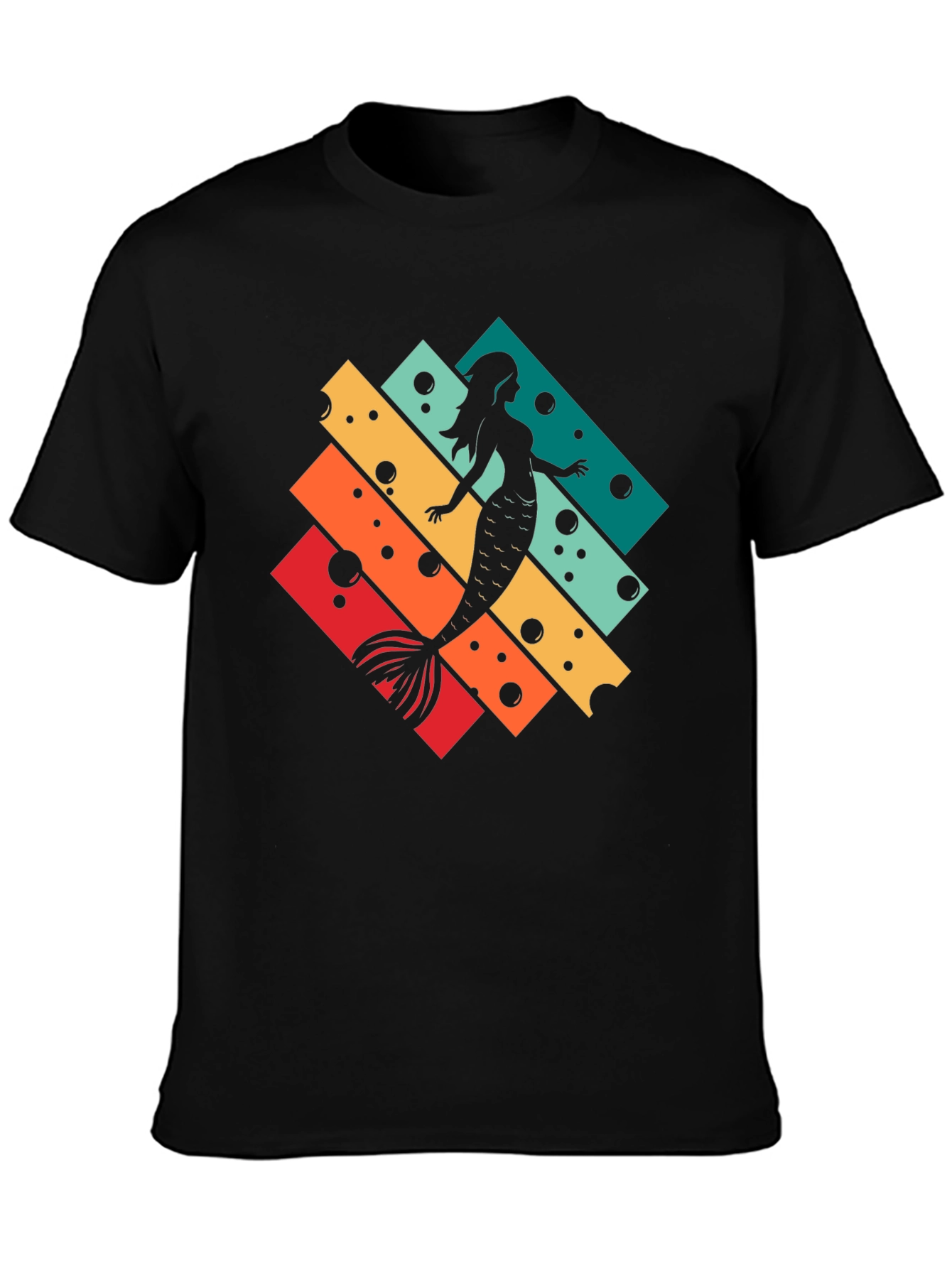 Retro Mermaid Silhouette Graphic T-Shirt
