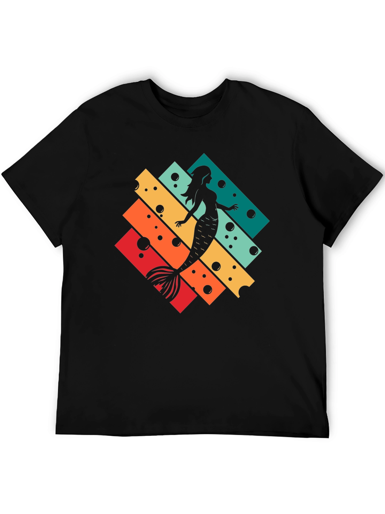 Retro Mermaid Silhouette Graphic T-Shirt