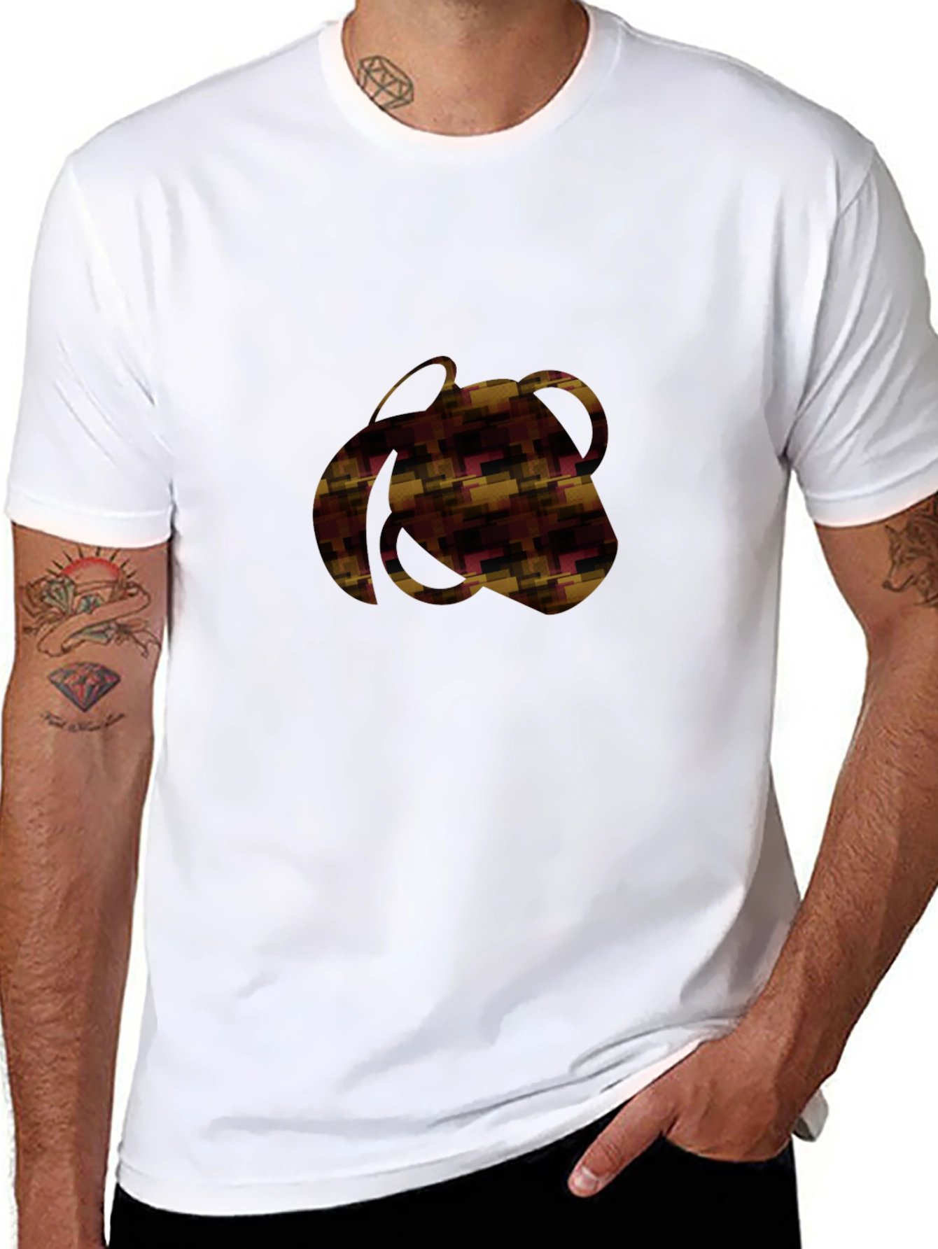 Abstract Pattern Black T-Shirt