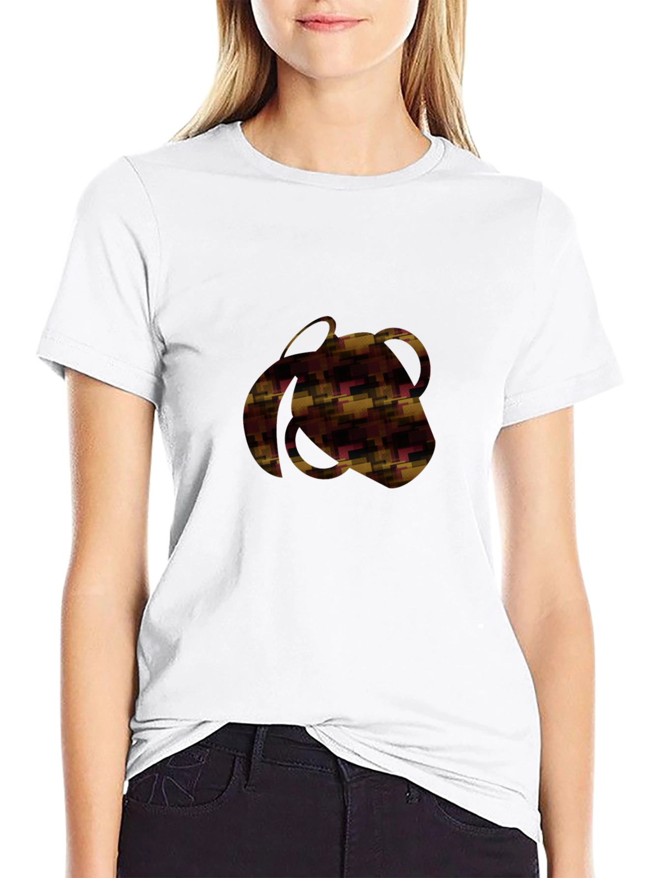 Abstract Pattern Black T-Shirt