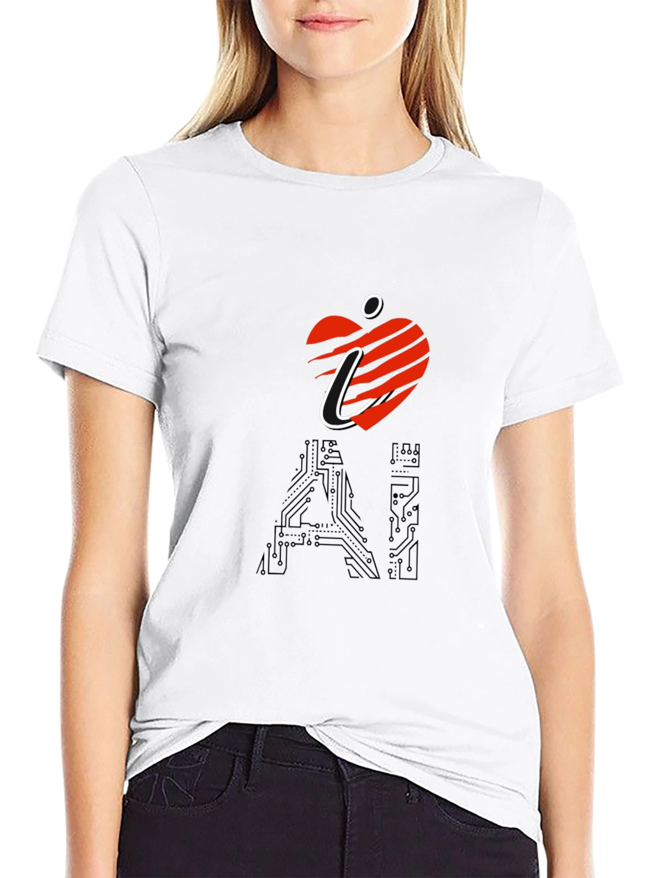 I Heart AI Black T-Shirt