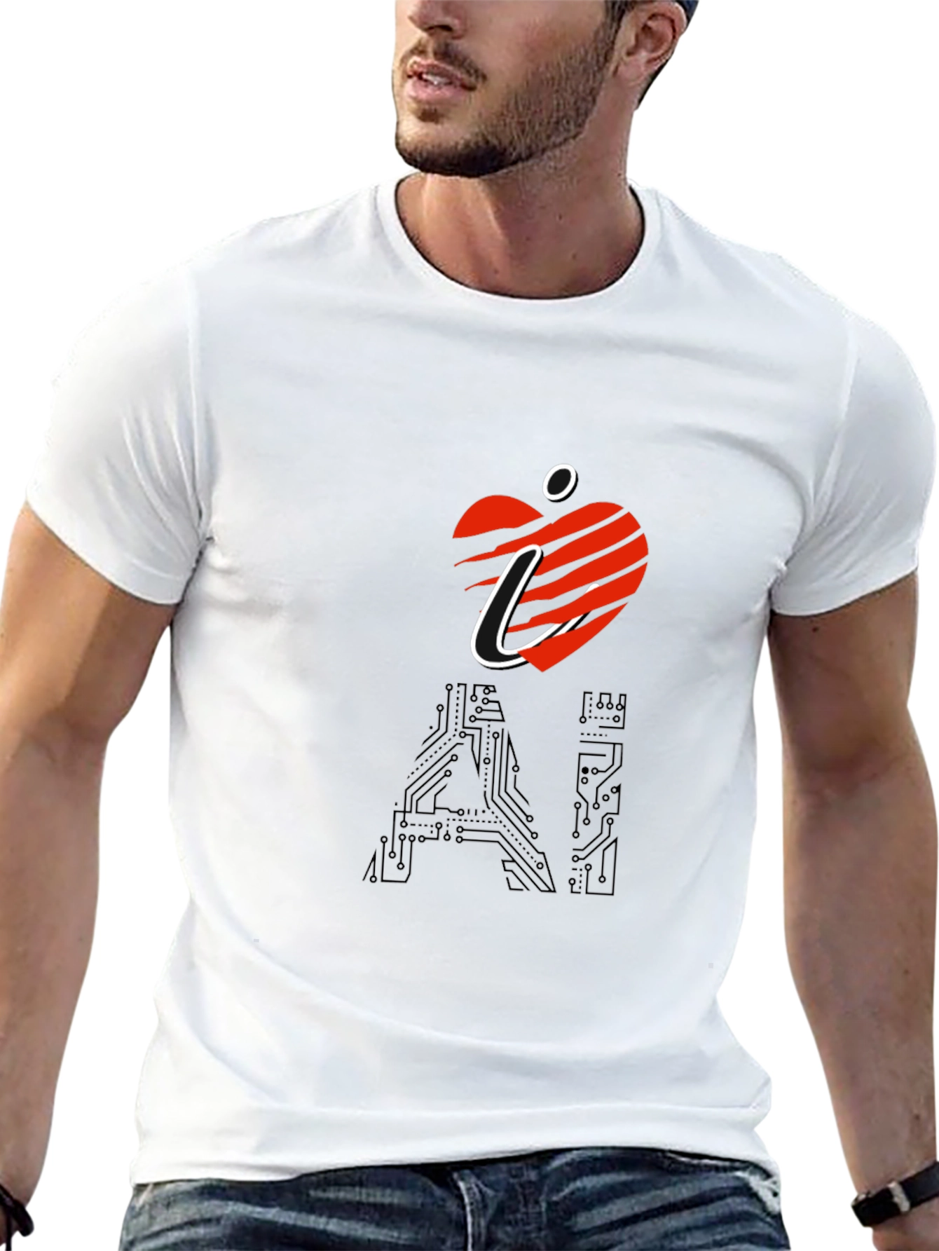I Heart AI Black T-Shirt