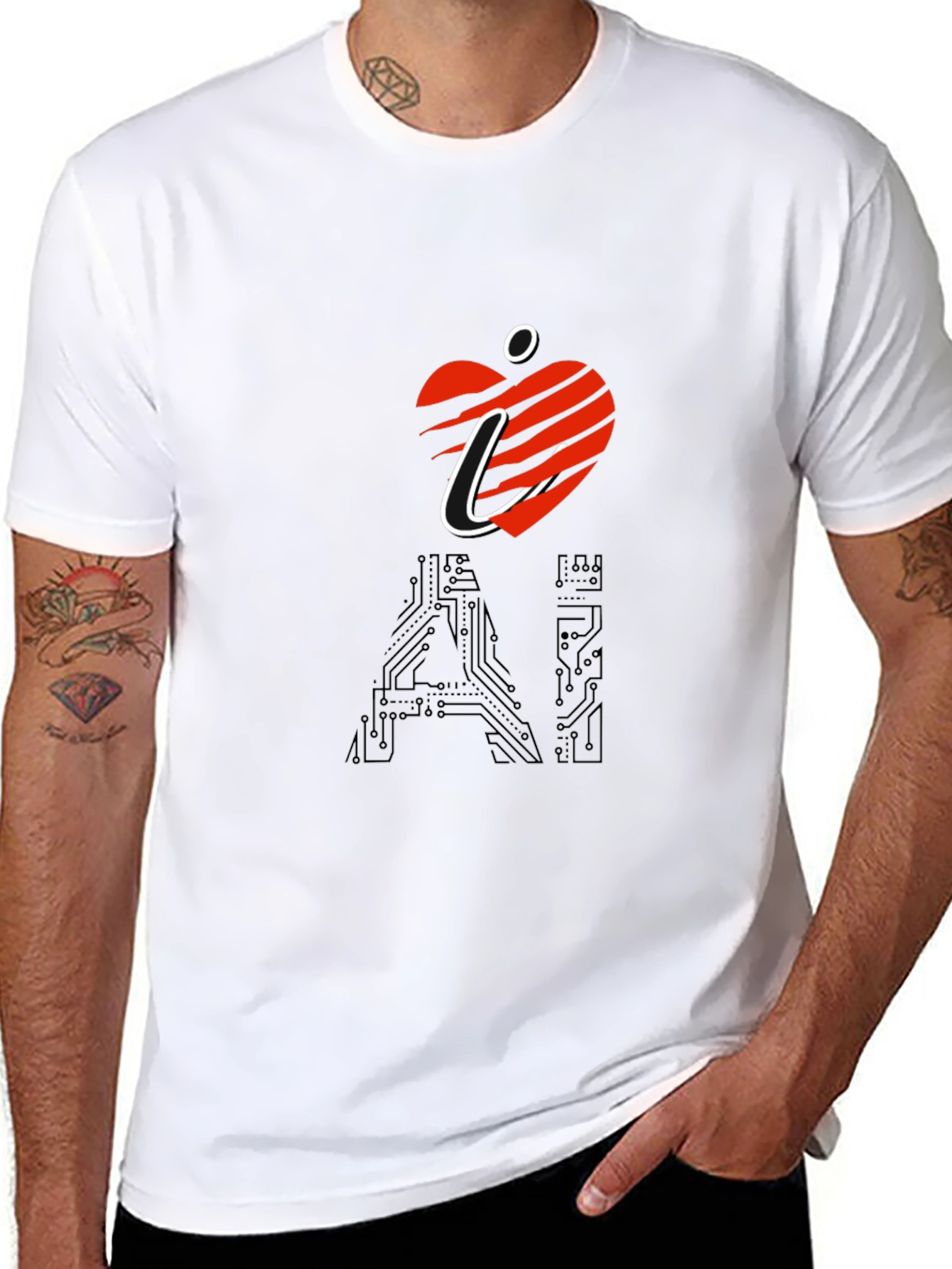 I Heart AI Black T-Shirt