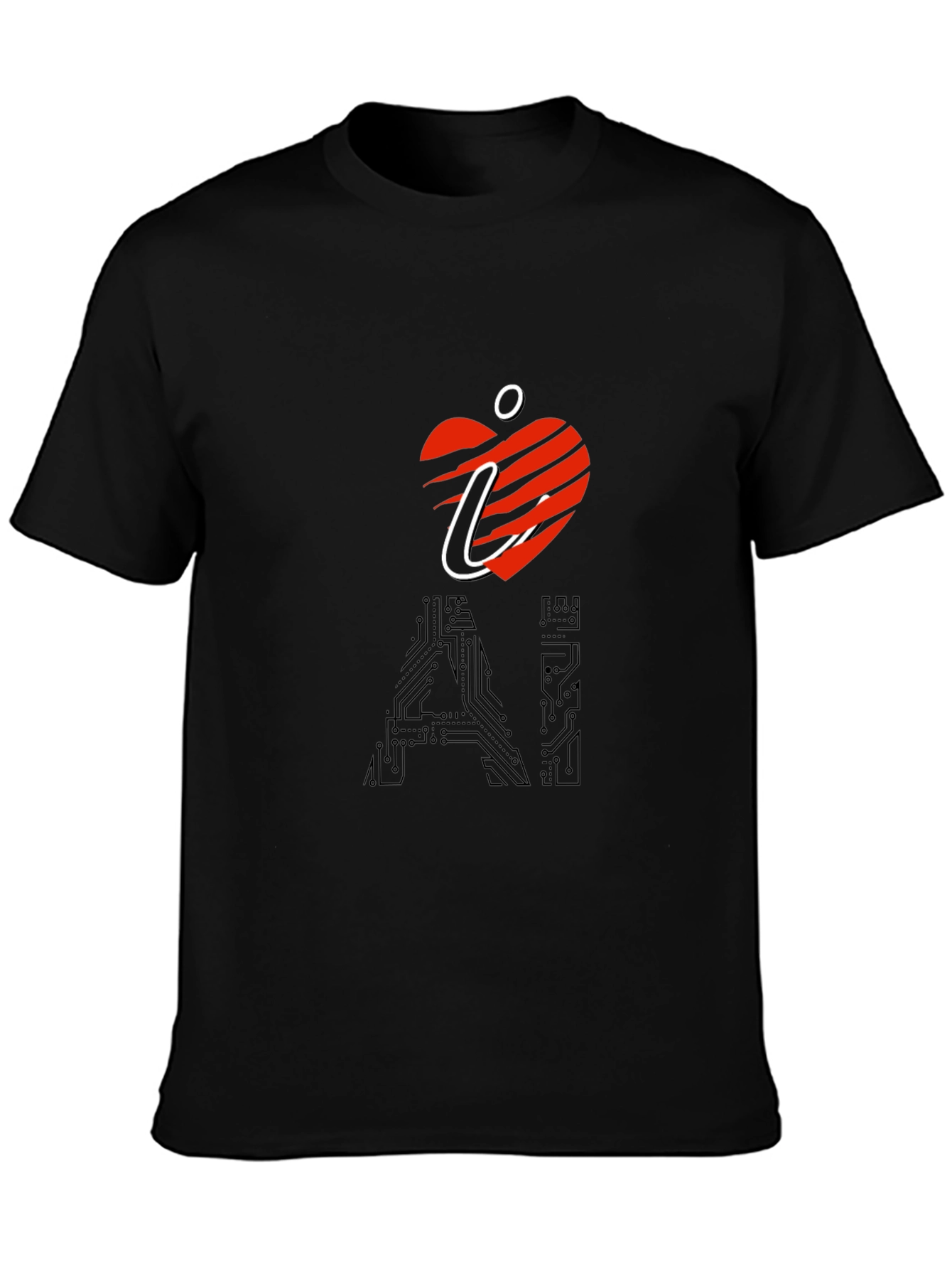 I Heart AI Black T-Shirt