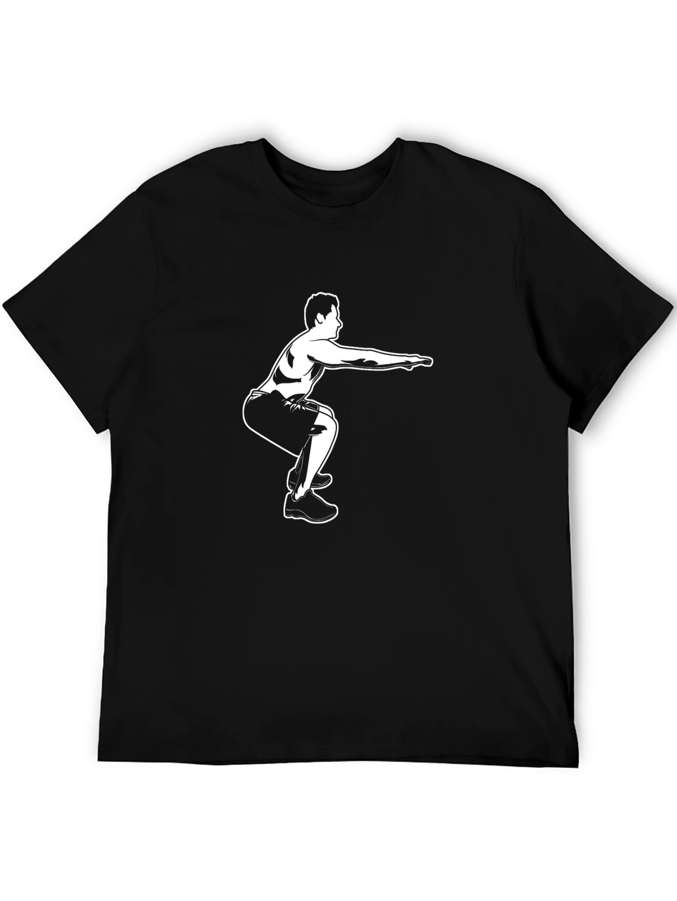 Mens Black Squat Graphic T-Shirt
