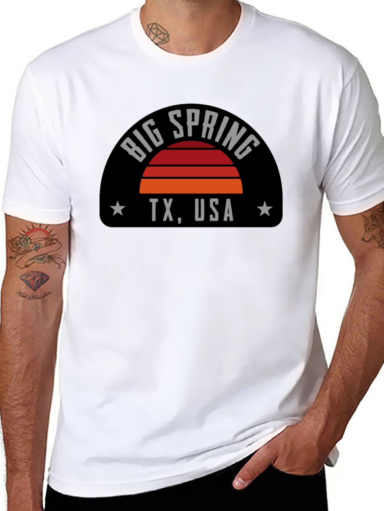 Big Spring TX Retro Sunset T-Shirt