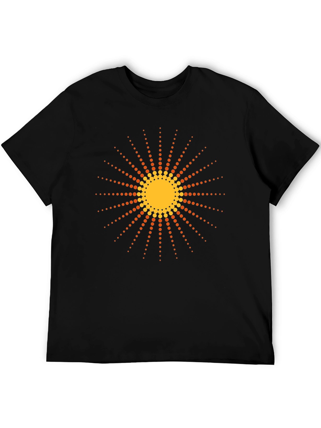 Black T-Shirt with Retro Sun Graphic