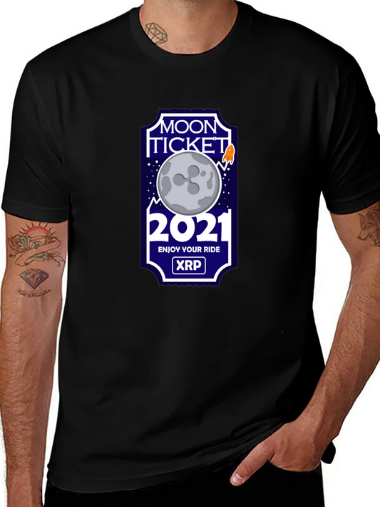 Moon Ticket 2021 XRP T-Shirt - Crypto Tee