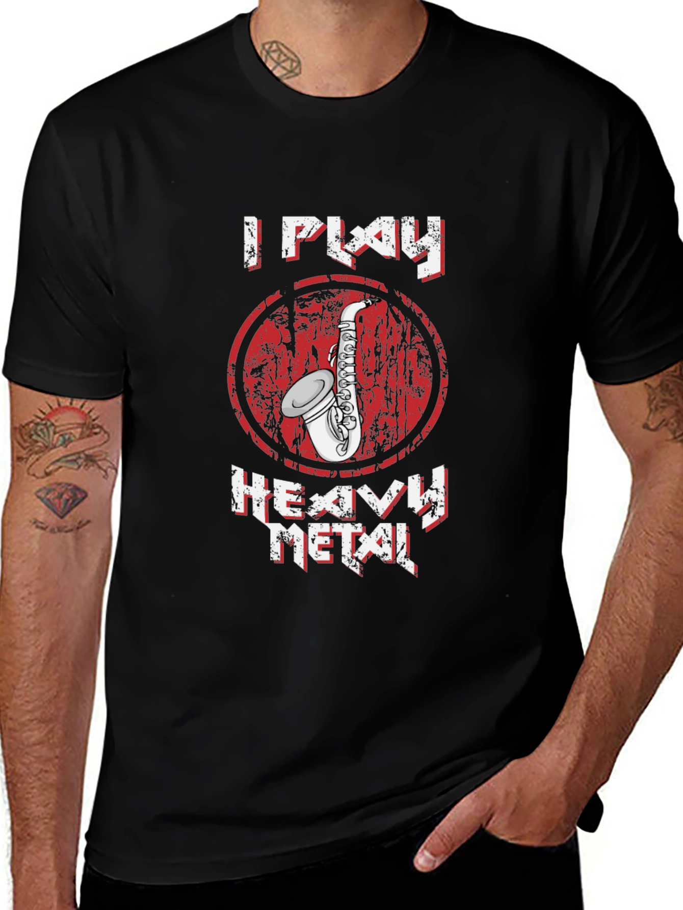 I Play Heavy Metal Saxophone Graphic T-Shirt