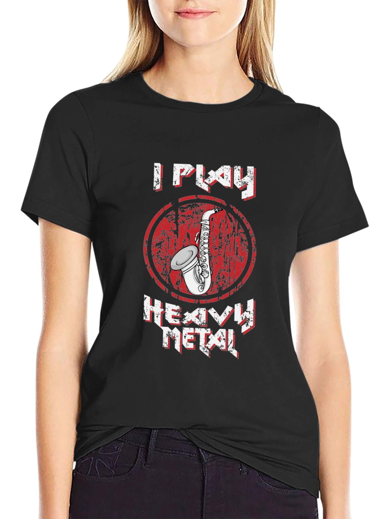 I Play Heavy Metal Saxophone Graphic T-Shirt