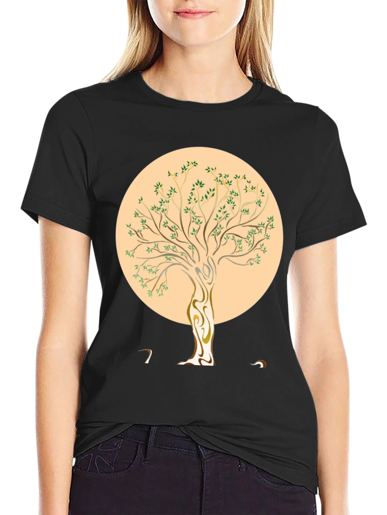 Nature Tree Graphic T-Shirt - Stylish Black Tee