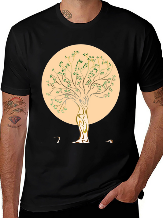 Nature Tree Graphic T-Shirt - Stylish Black Tee