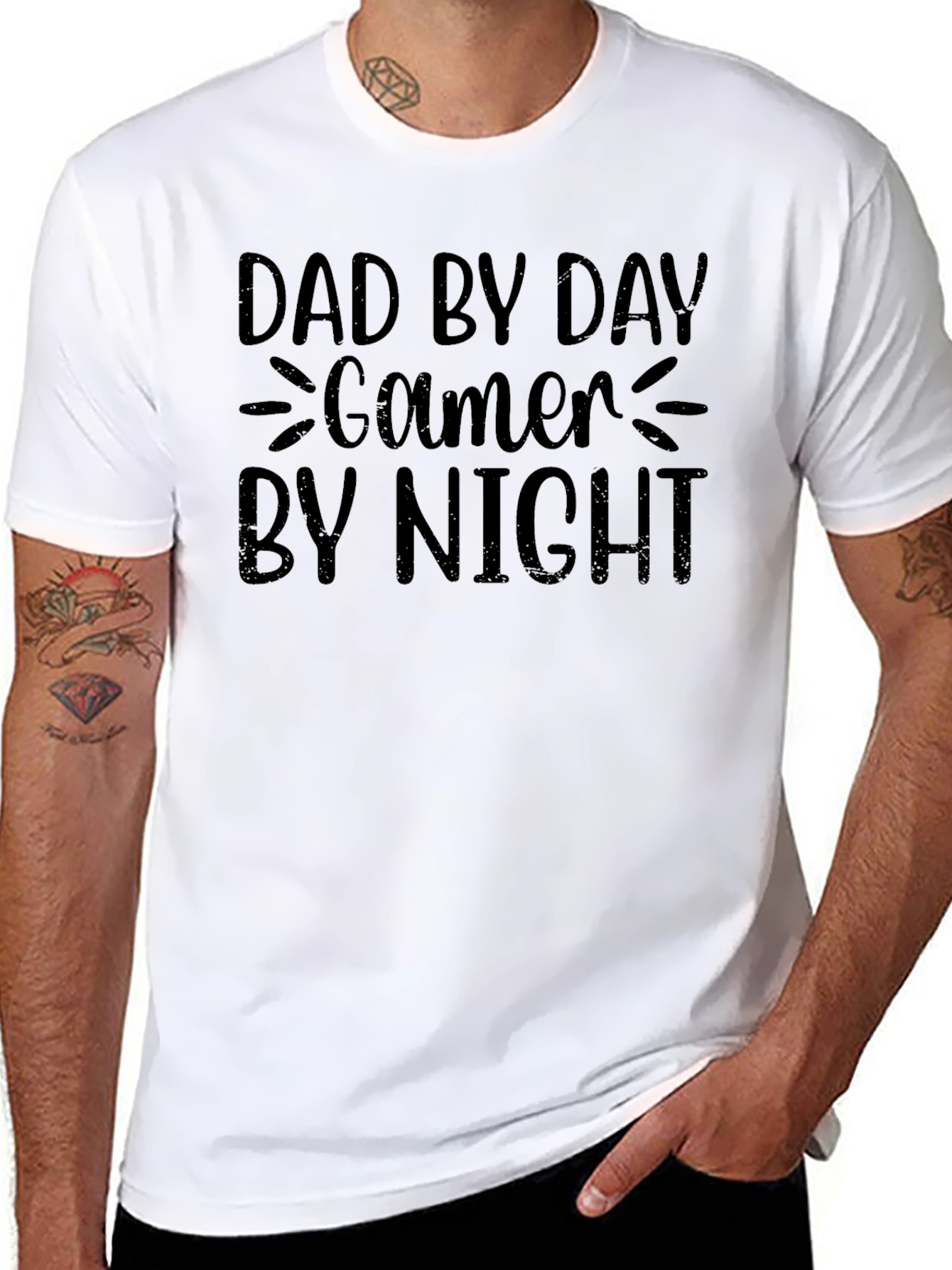 Dad By Day Gamer By Night Graphic T-Shirt