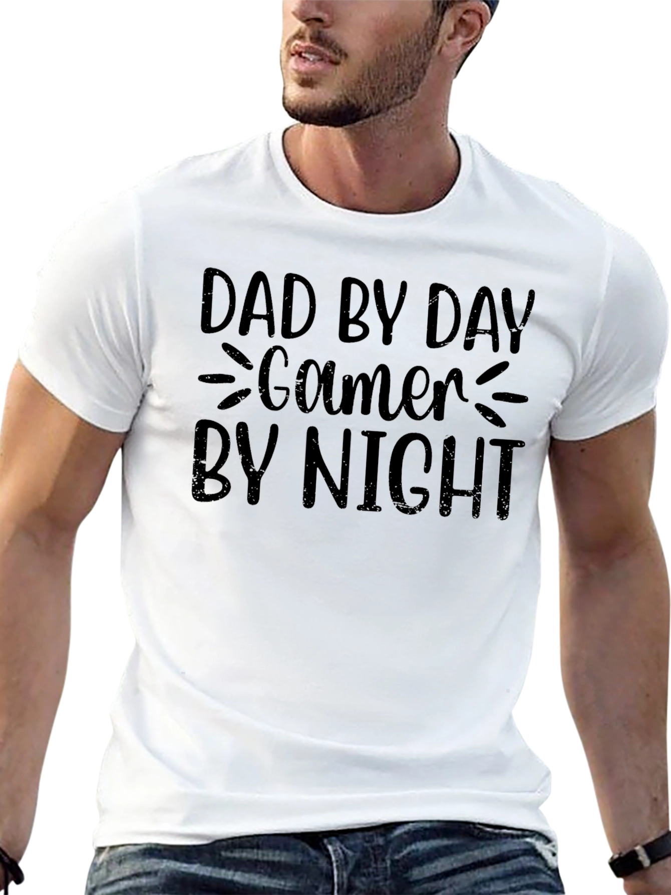 Dad By Day Gamer By Night Graphic T-Shirt