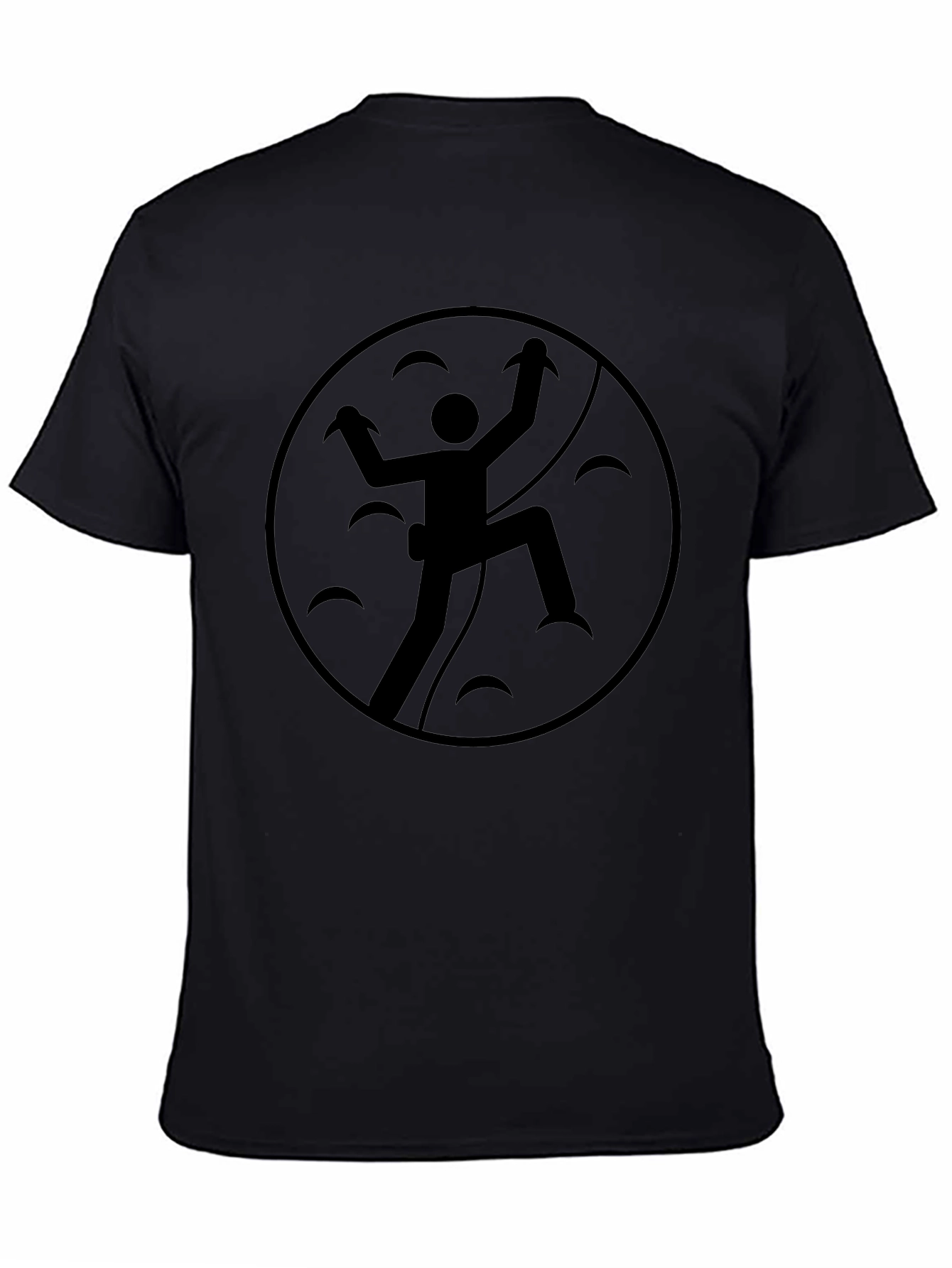 Rock Climbing Graphic Tee - Black Cotton T-Shirt