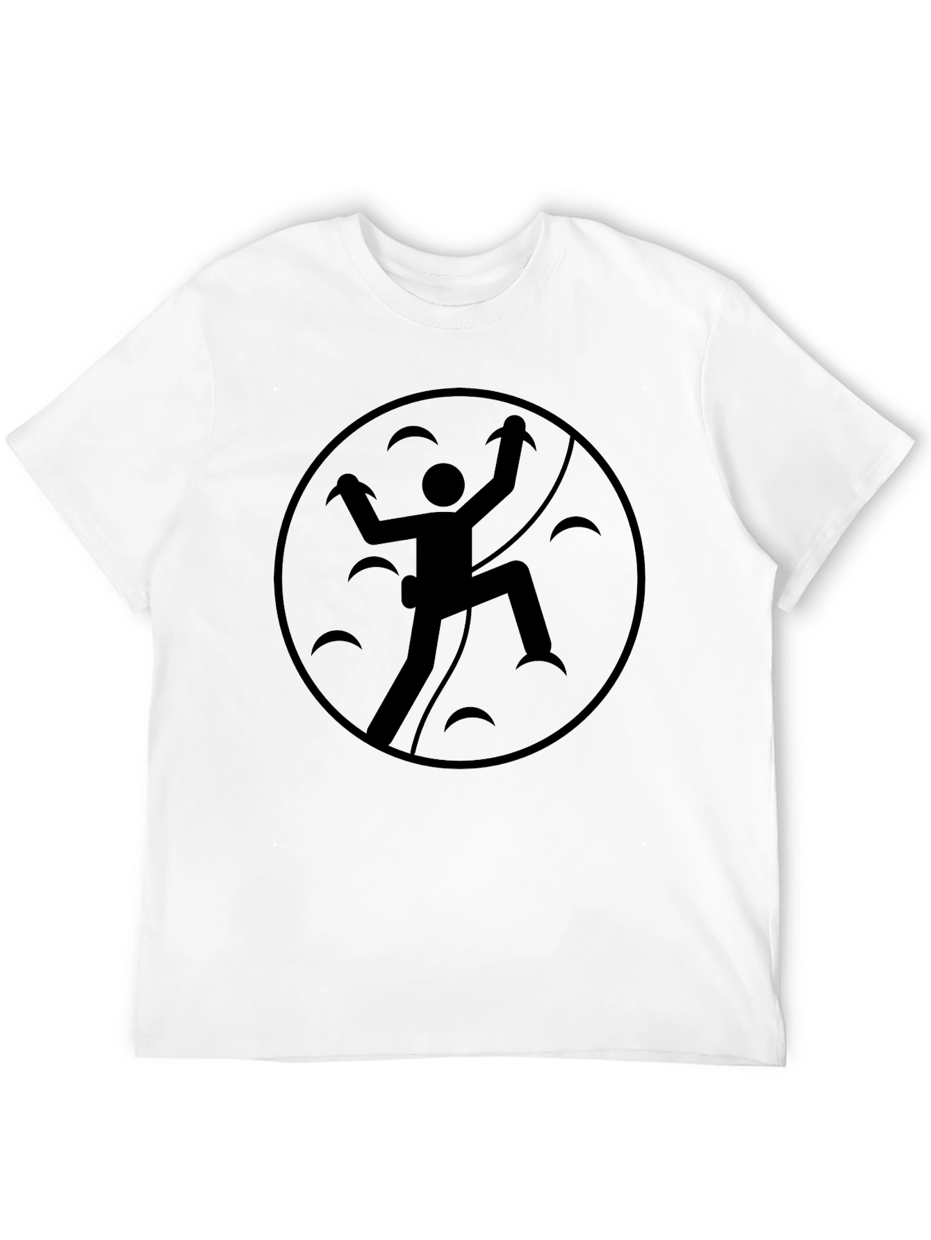 Rock Climbing Graphic Tee - Black Cotton T-Shirt